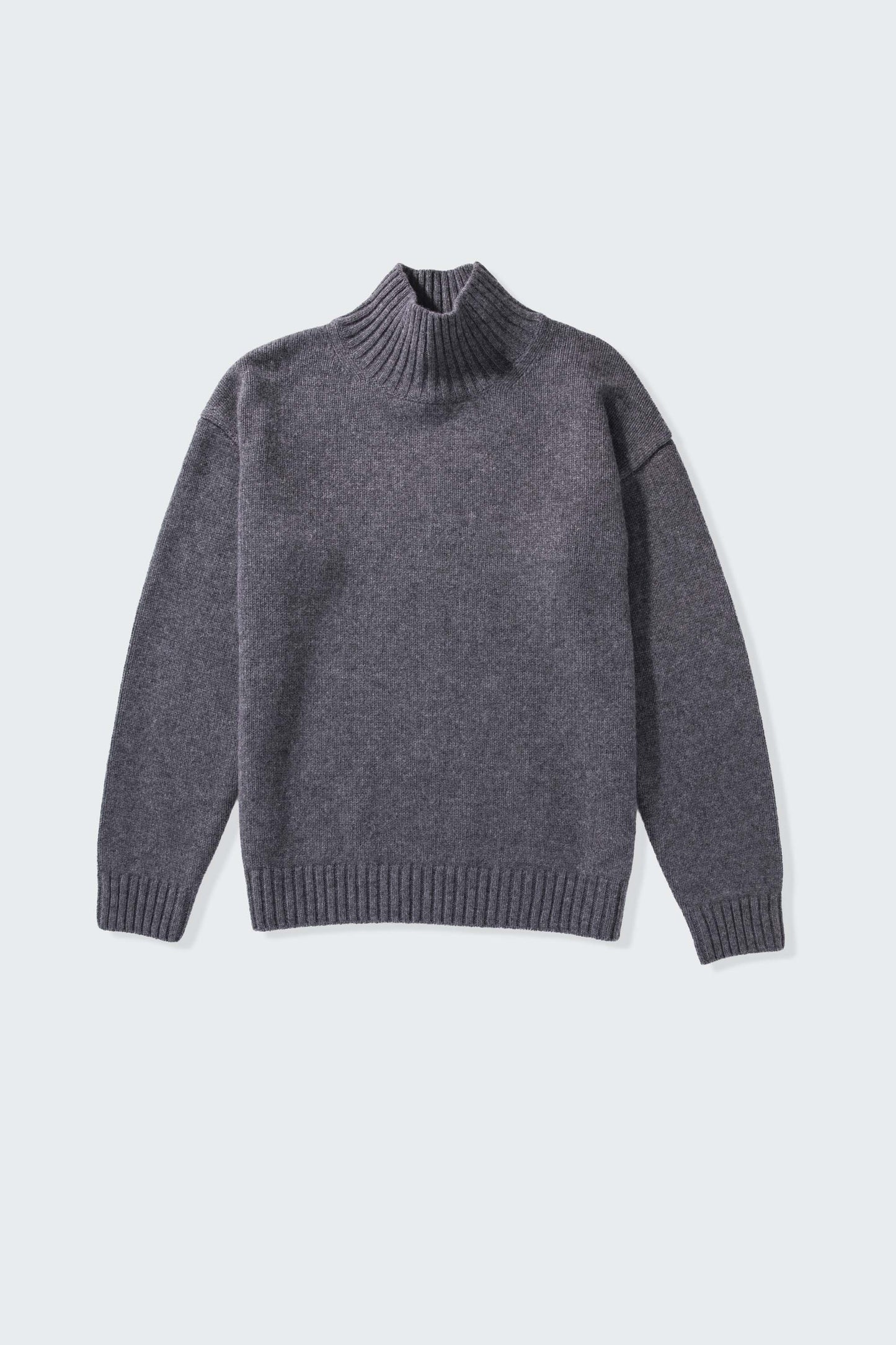 Men's Cashmere Funnel Neck Jumper - Grey
