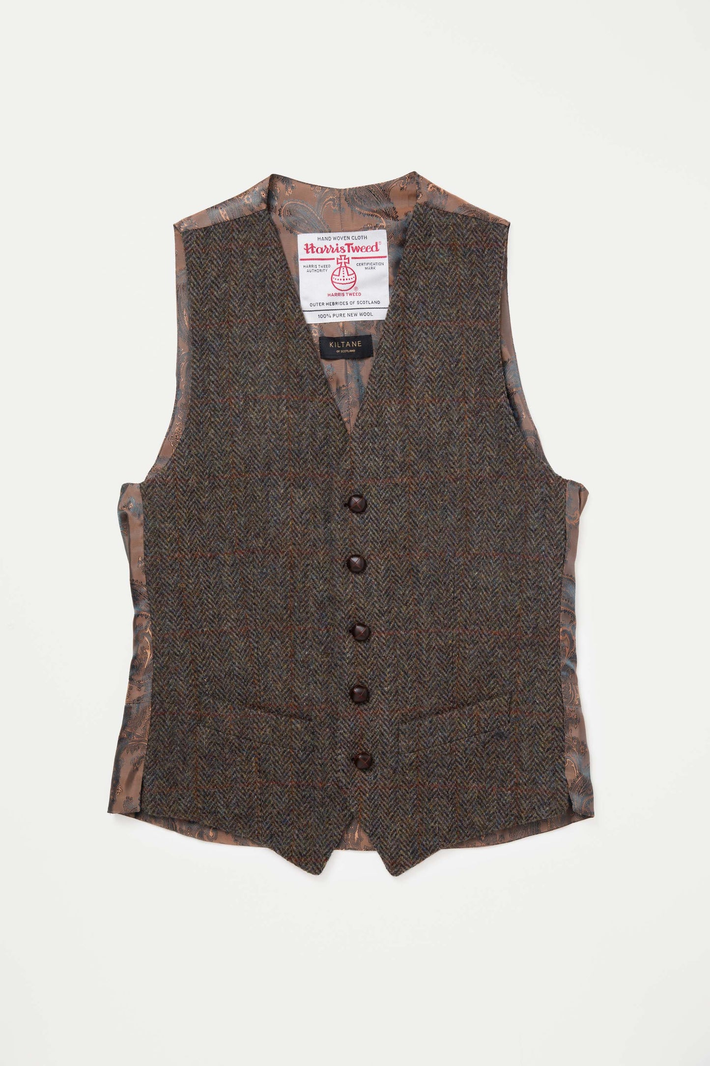 Harris Tweed Iain Waistcoat - Brown Check