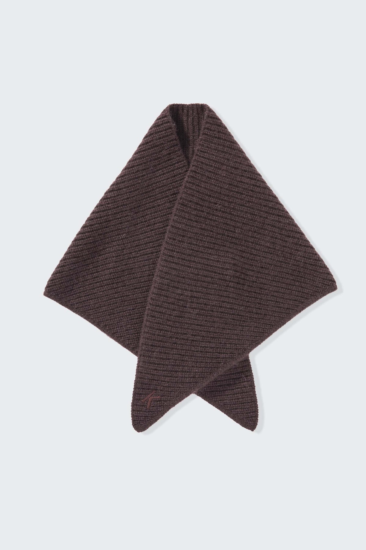 Knitted Cashmere Neck Tie - Peat Brown