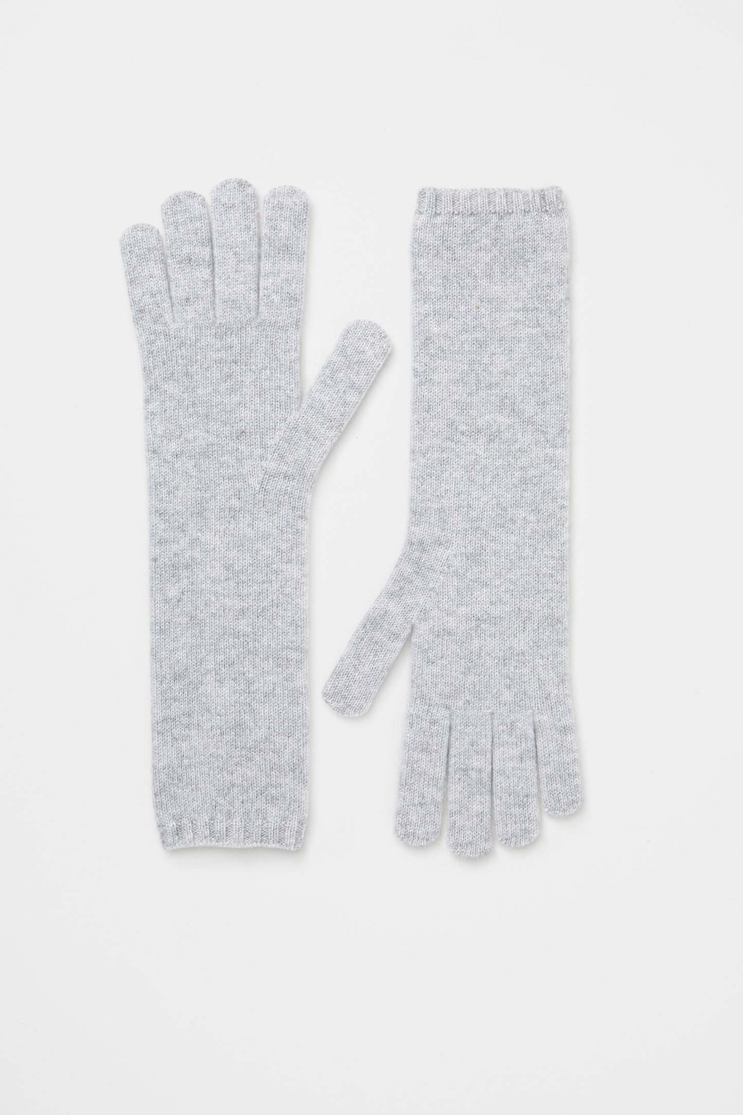 Long Cashmere Gloves - Oyster Grey
