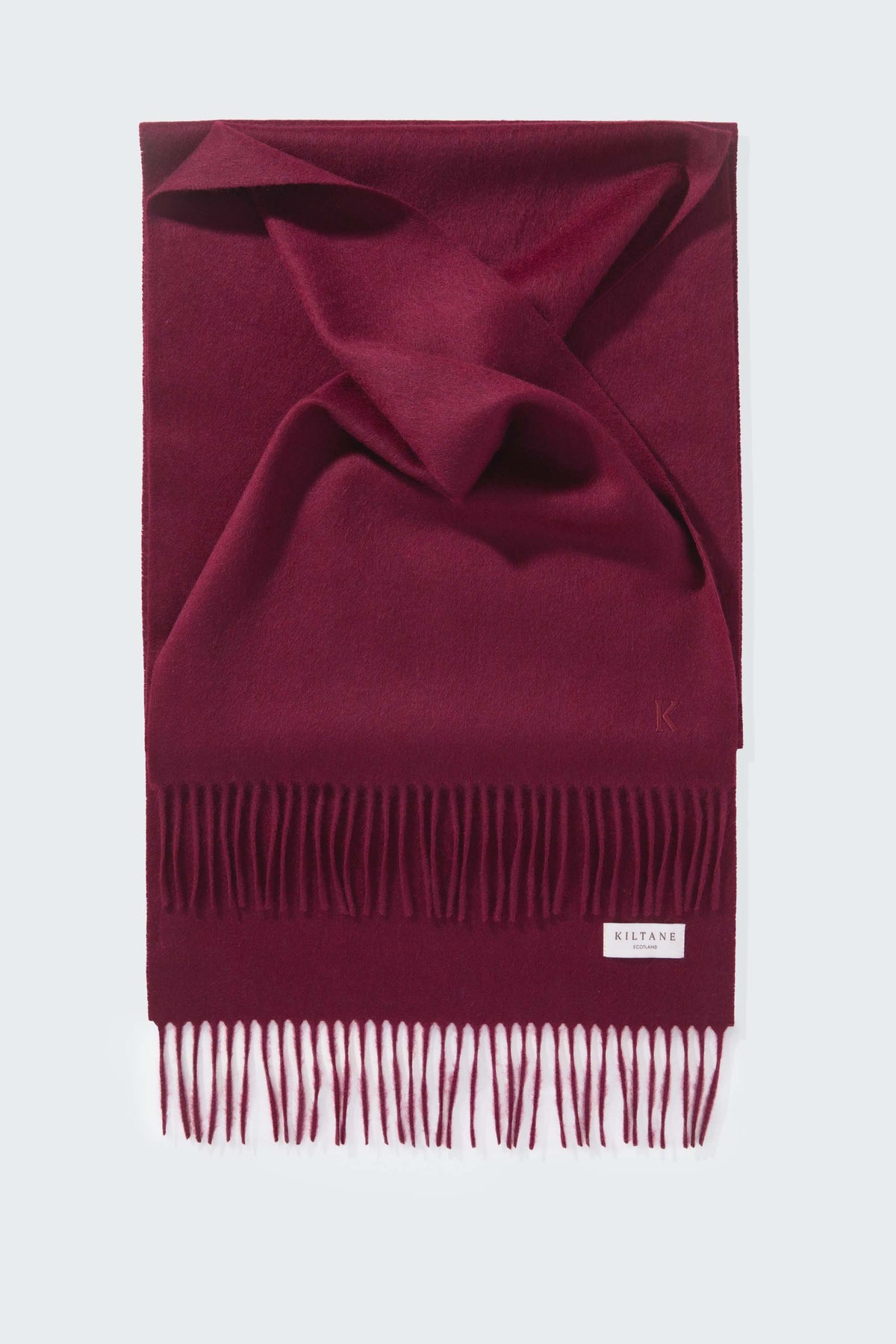 Solid Cashmere Wide Scarf - Burgundy