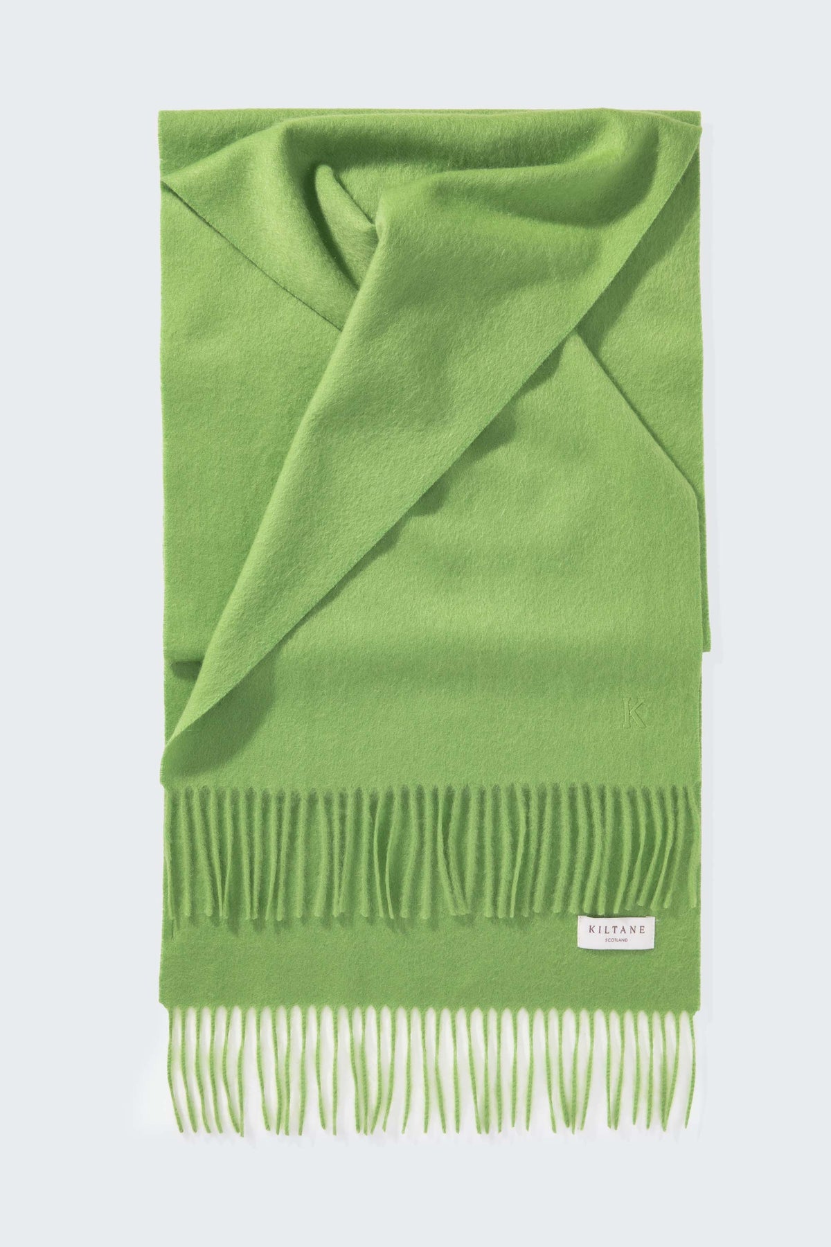 Solid Cashmere Wide Scarf - Nettle Green