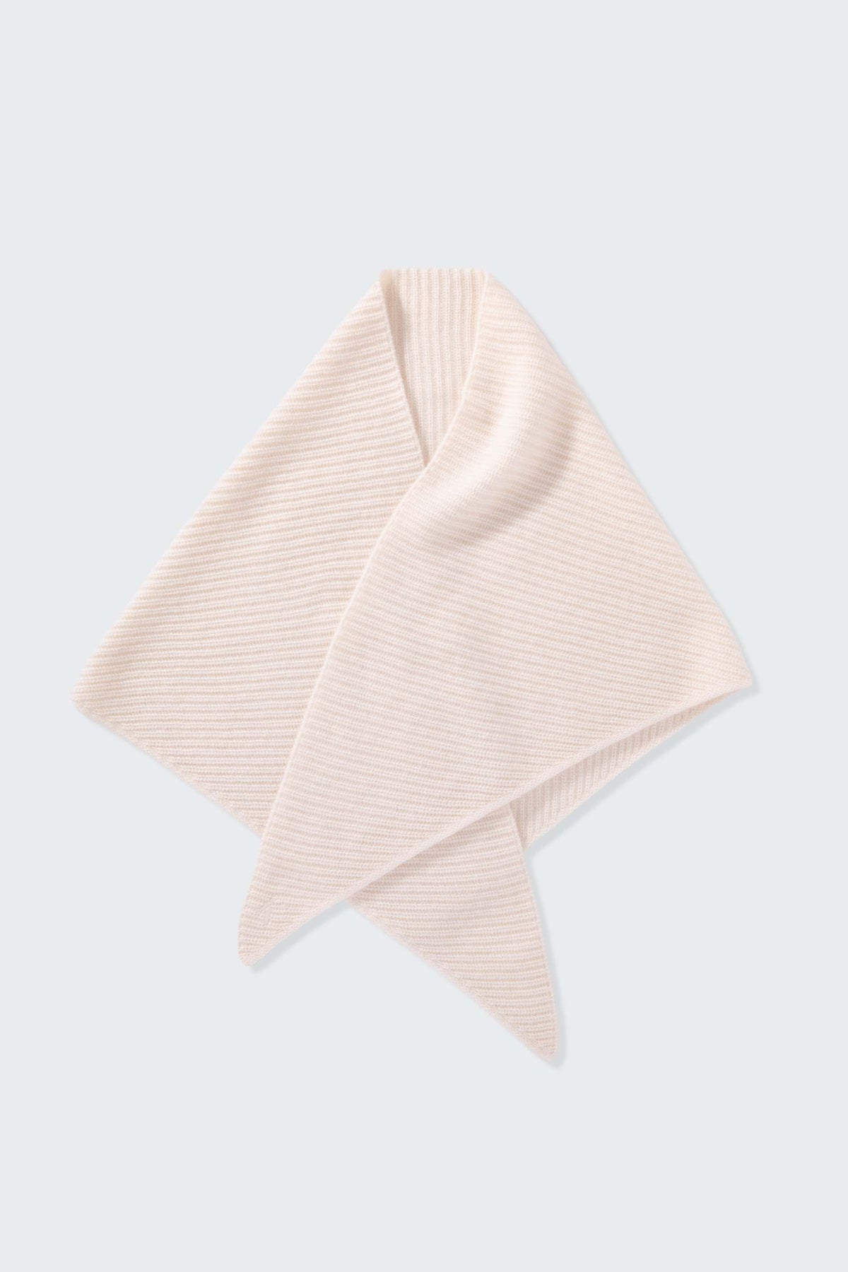 Triangle Knitted Cashmere Scarf - Cream