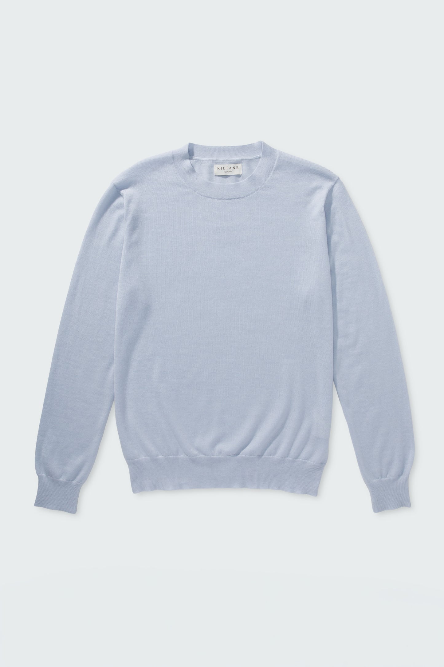 Unisex Lightweight Cashmere Crew Neck Jumper - Pale Blue