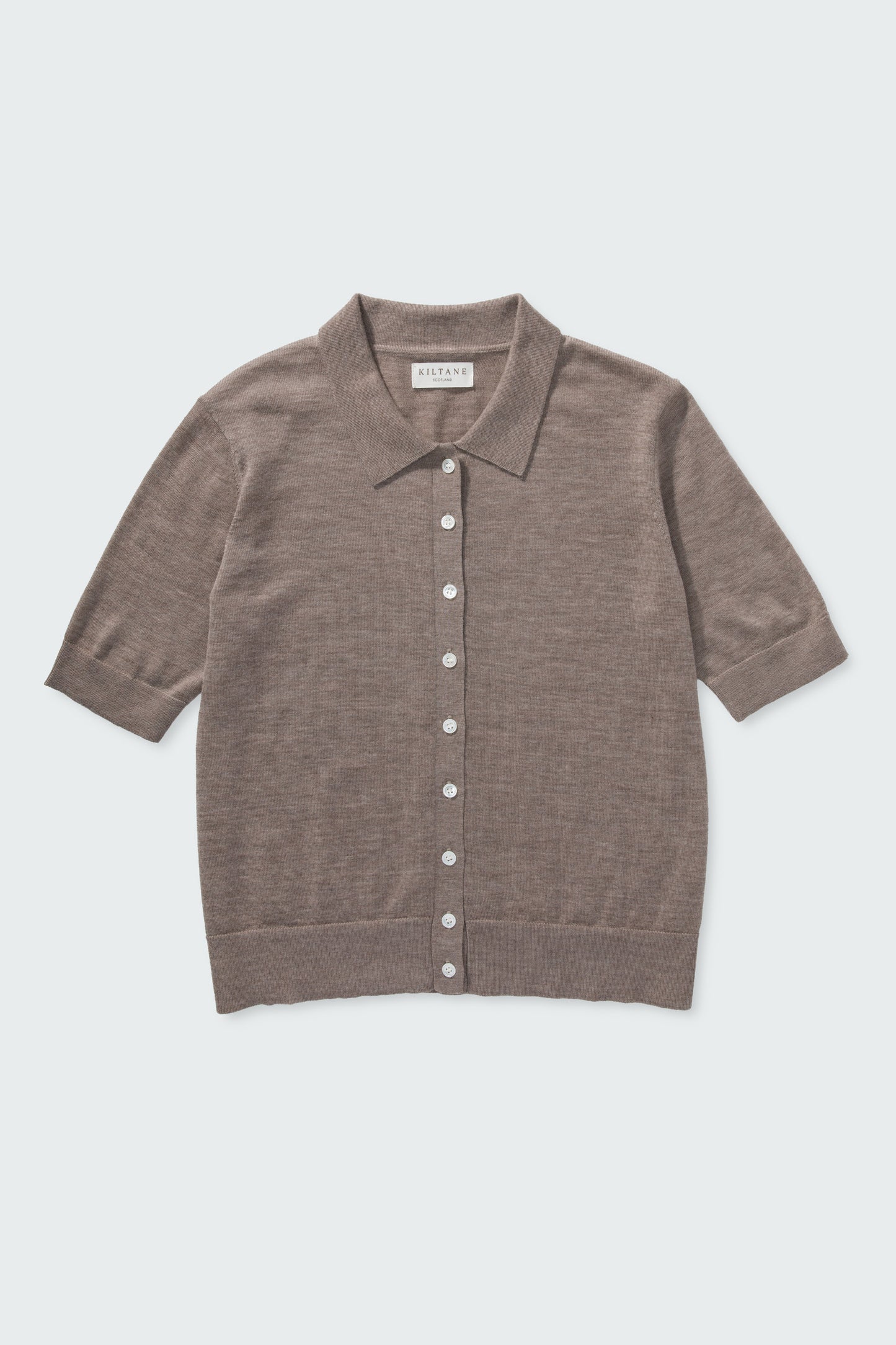 Women's Cashmere Polo Cardigan - Taupe