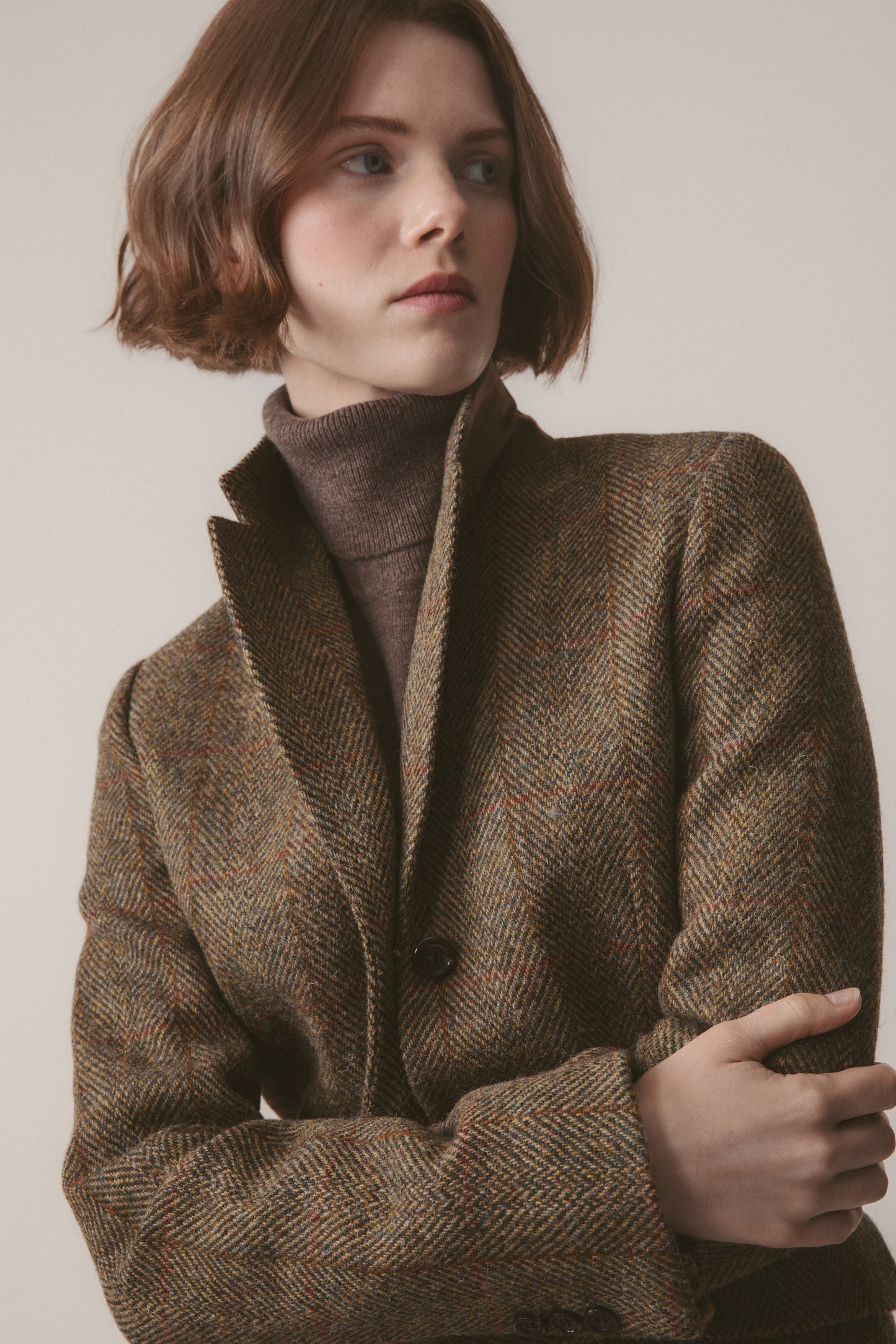 Women's Harris Tweed Claire Blazer - Mustard Check