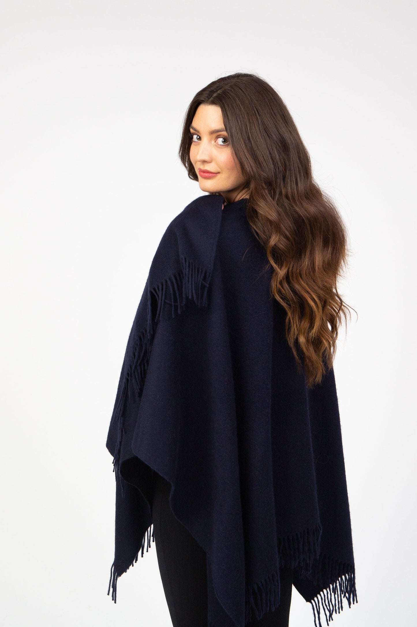 Solid Lambswool Wrap - Dark Navy