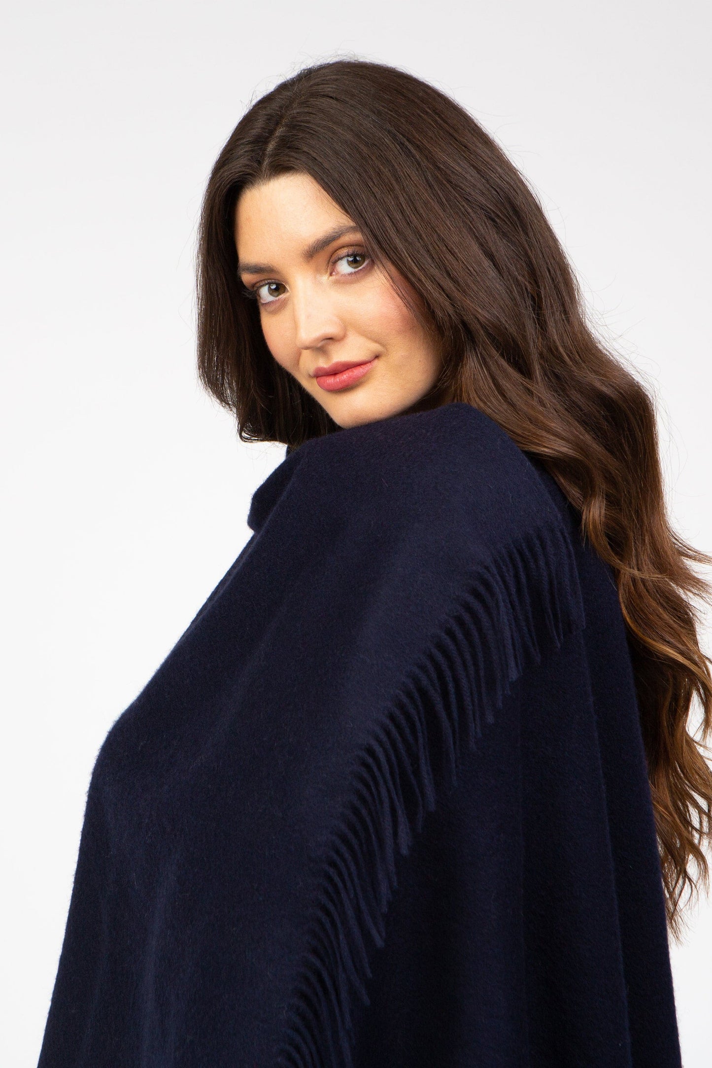 Solid Lambswool Wrap - Dark Navy