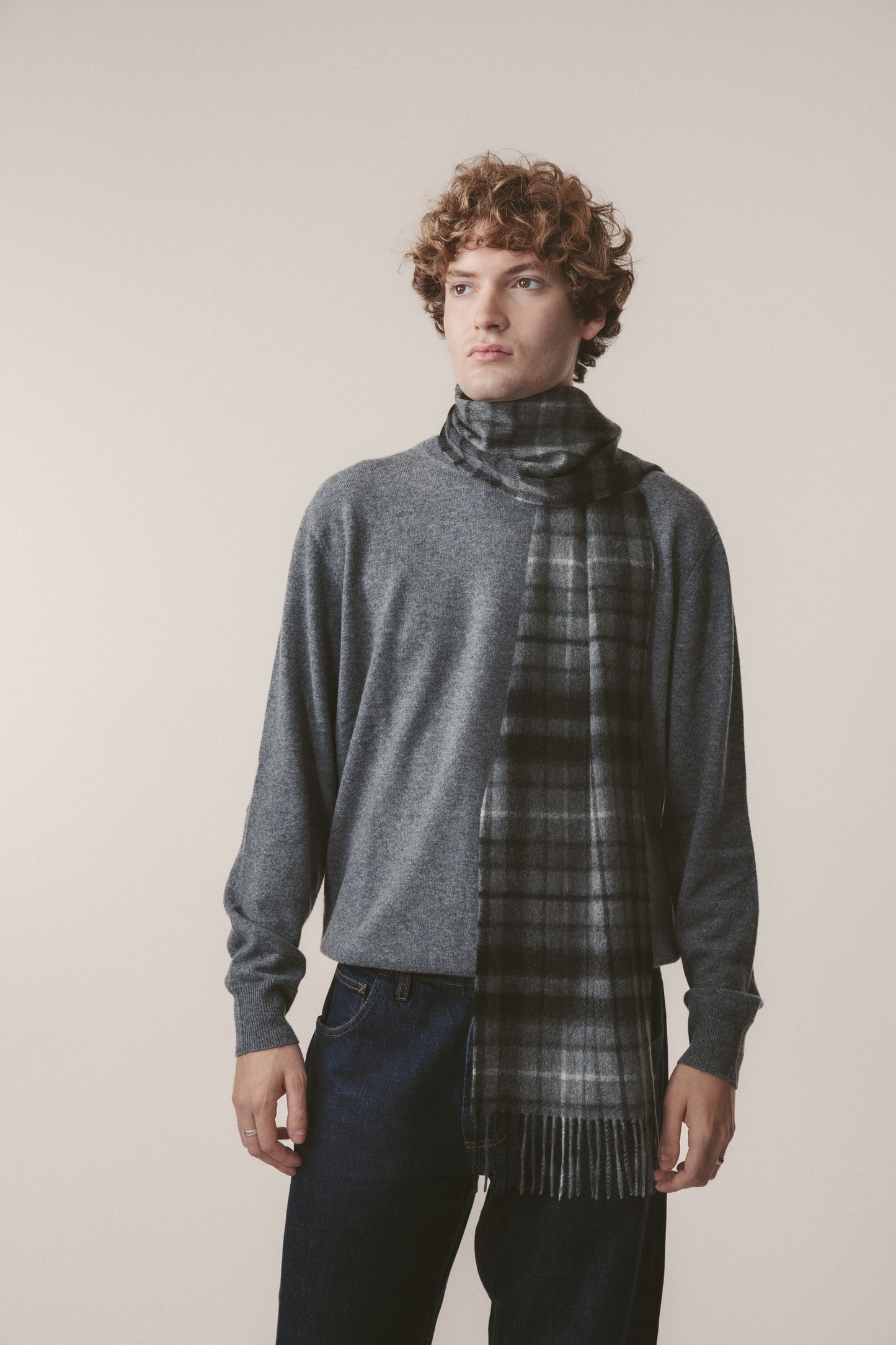 Heritage Tartan Cashmere Scarf - Buchanan Grey