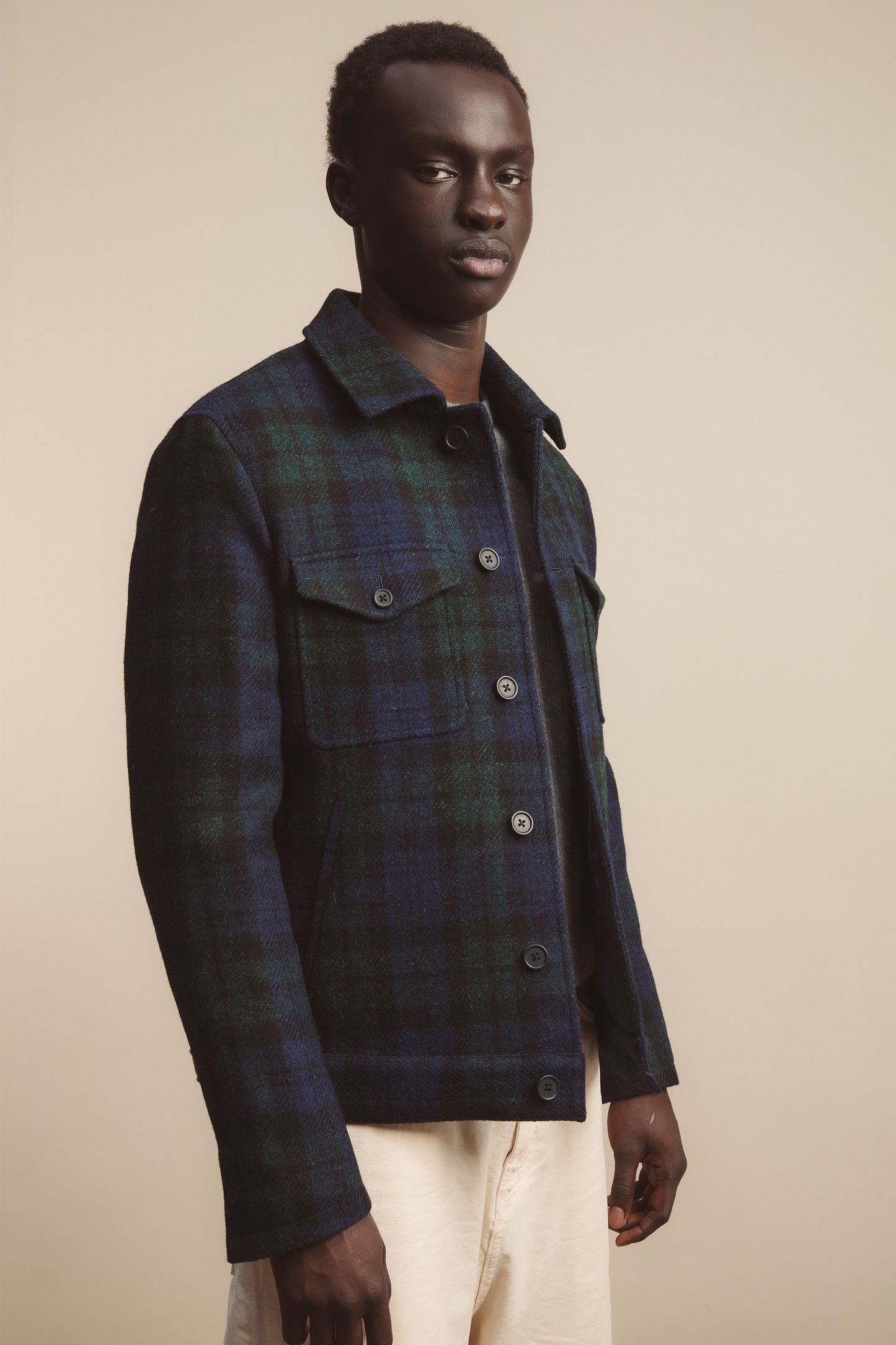 Men's Harris Tweed Sergeant Jacket Blackwatch