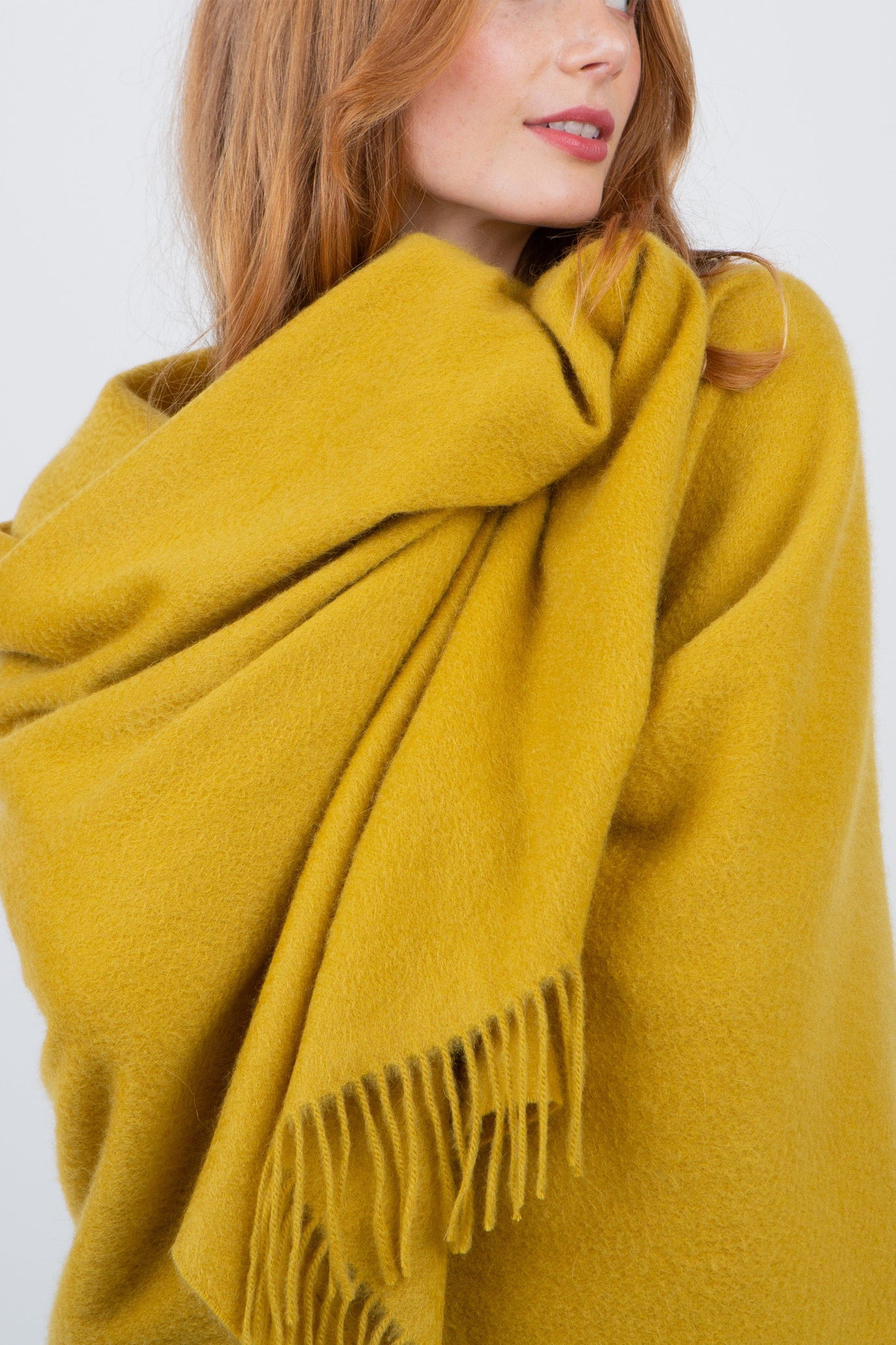 Solid Cashmere Stole - Sulphur Green