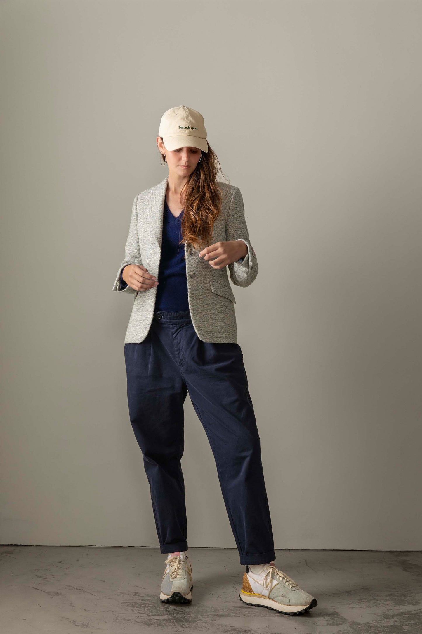 Women's Harris Tweed Heather Blazer - Pale Blue Beige Mix