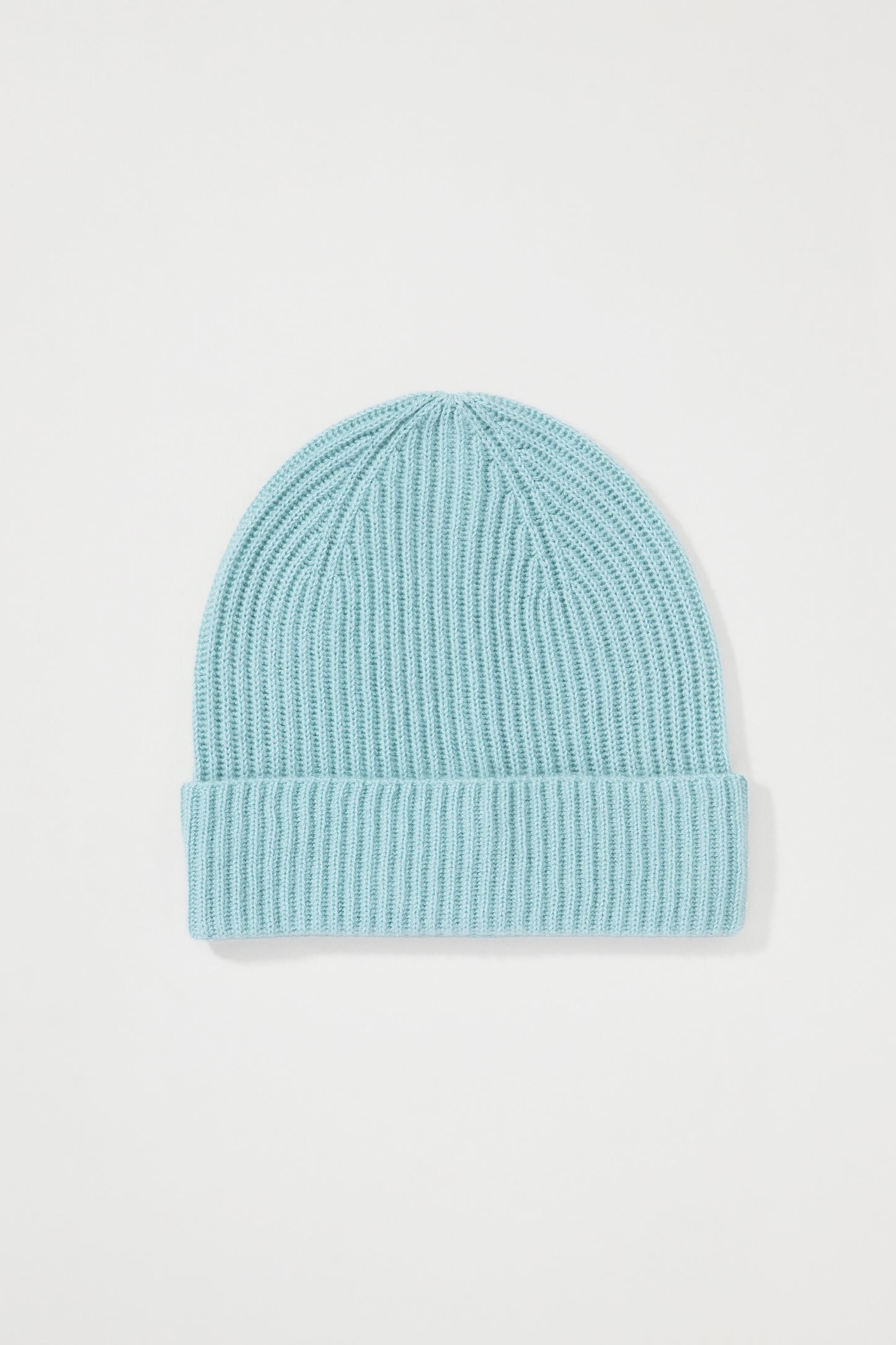 Unisex Cashmere Ribbed Beanie Hat - Brume