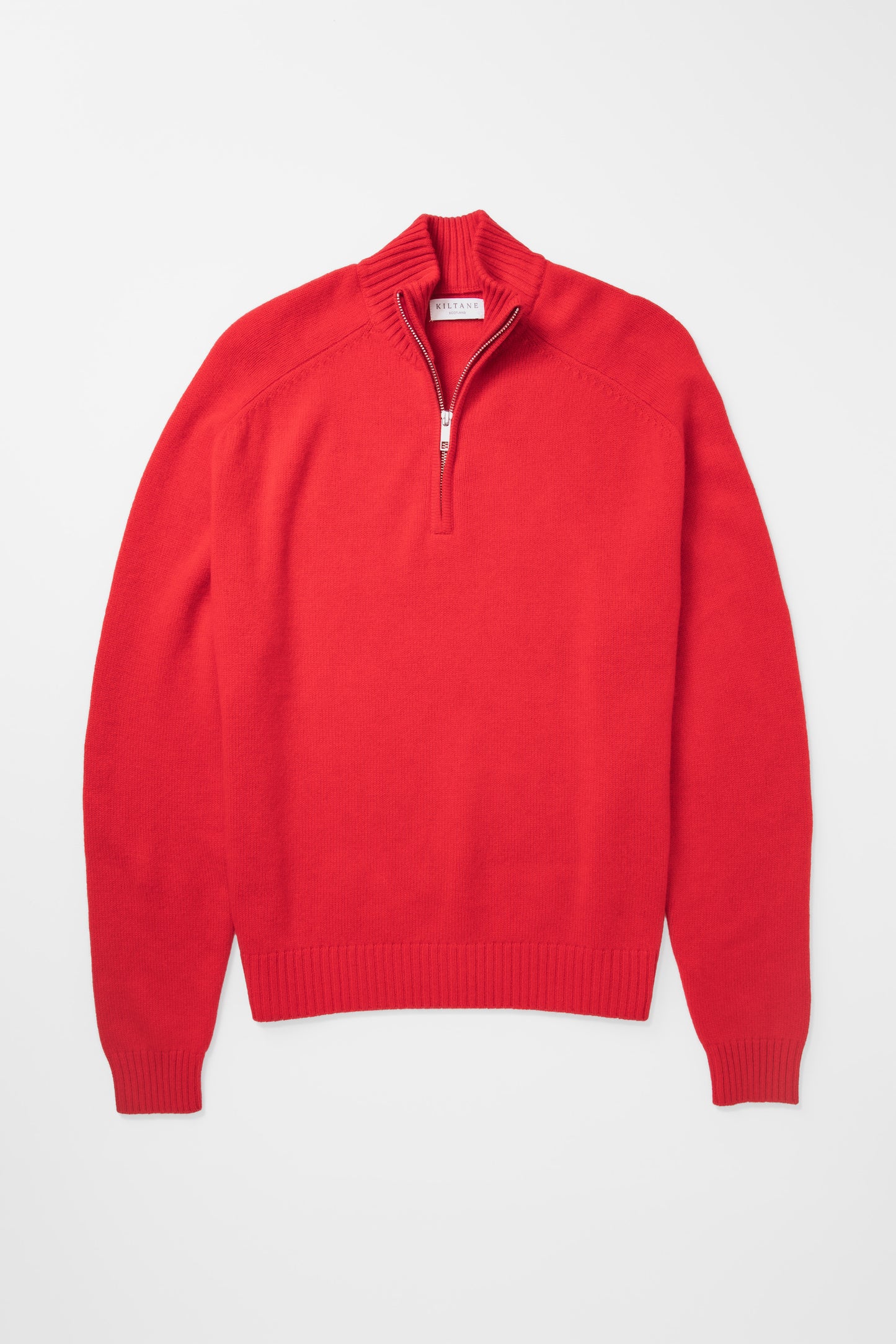 Balmoral Cashmere Half Zip Jumper - Red