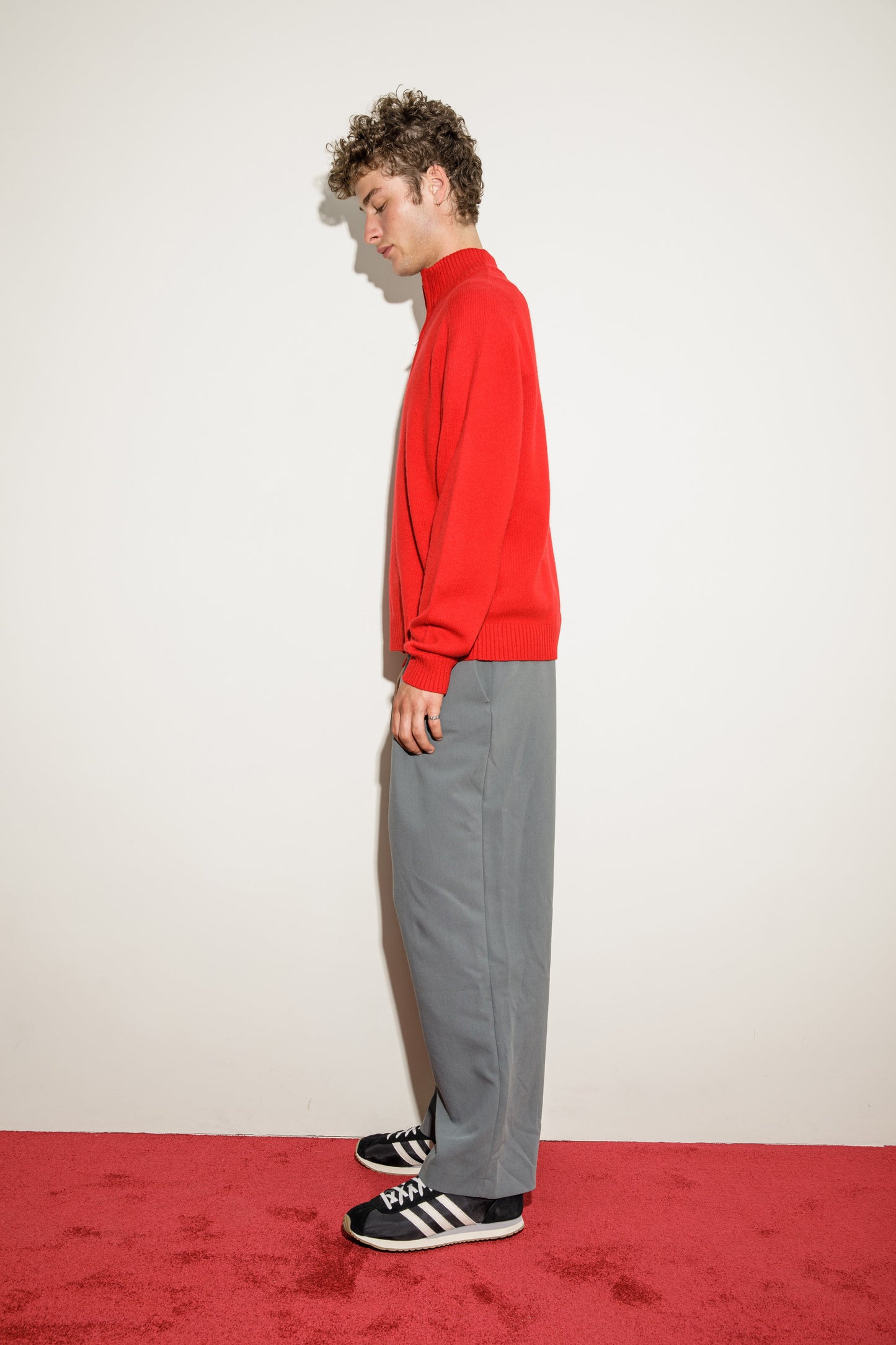 Balmoral Cashmere Half Zip Jumper - Red