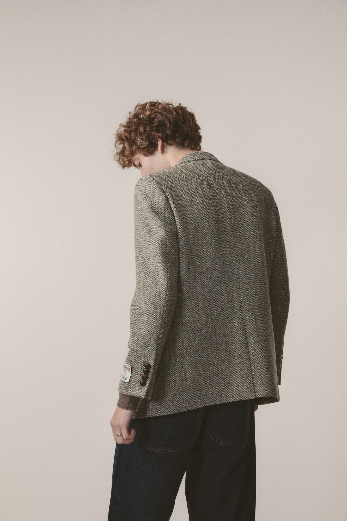Men's Harris Tweed Finlay Jacket - Green Lovat Herringbone