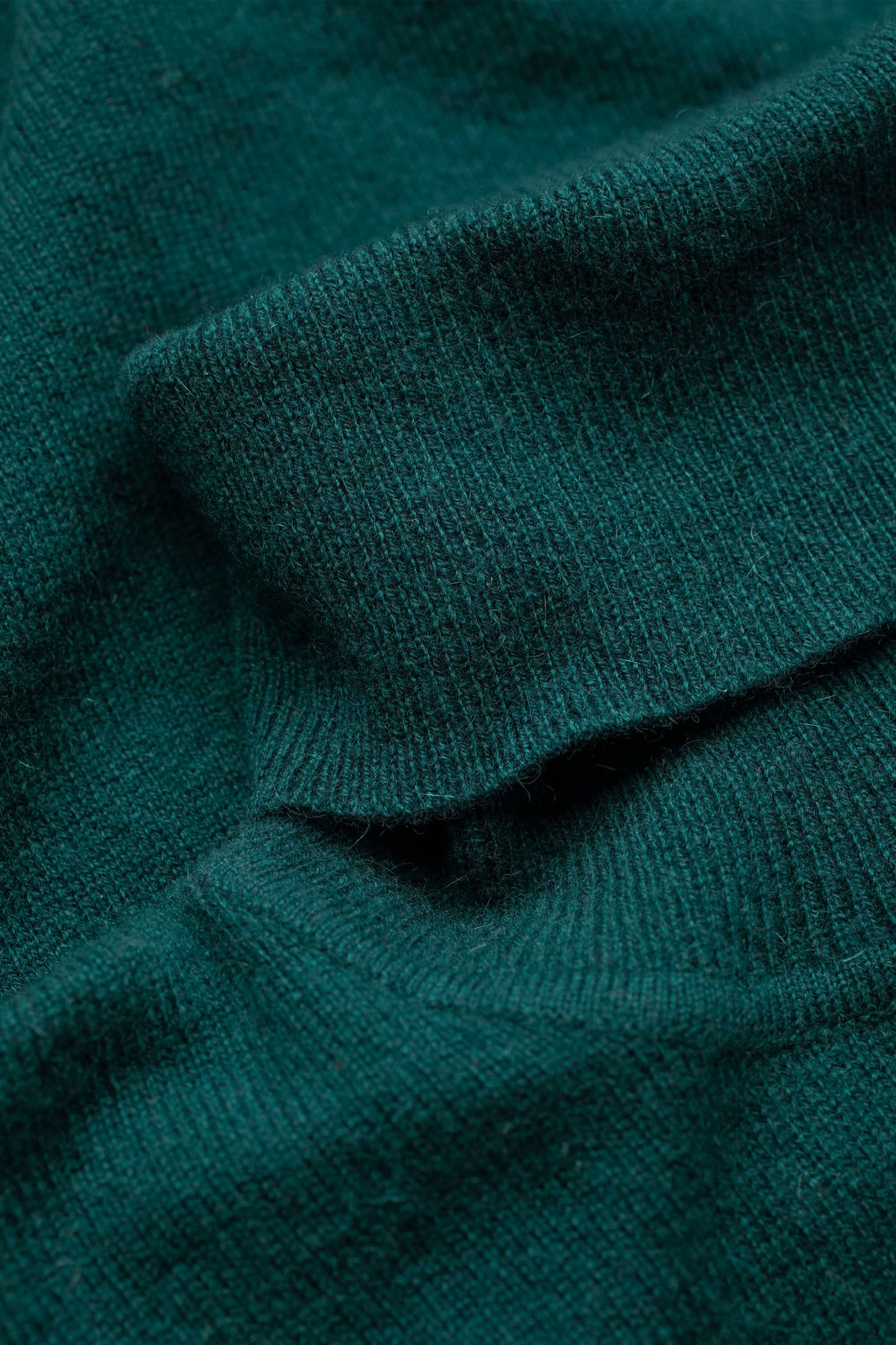 Women's Cashmere Polo Neck Jumper - Forest Green