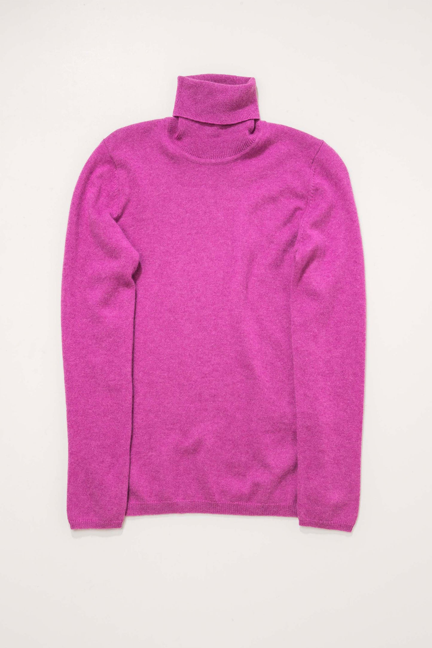 Women's Cashmere Polo Neck Jumper - Raspberry