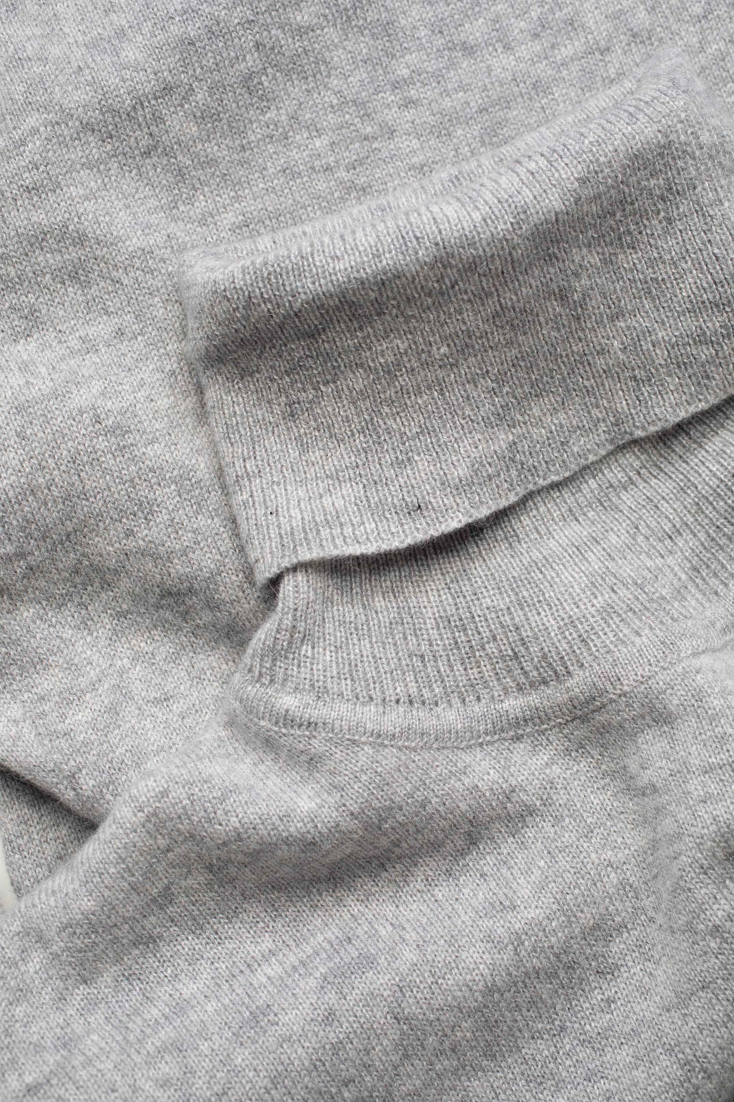 Women's Cashmere Polo Neck Jumper - Light Grey