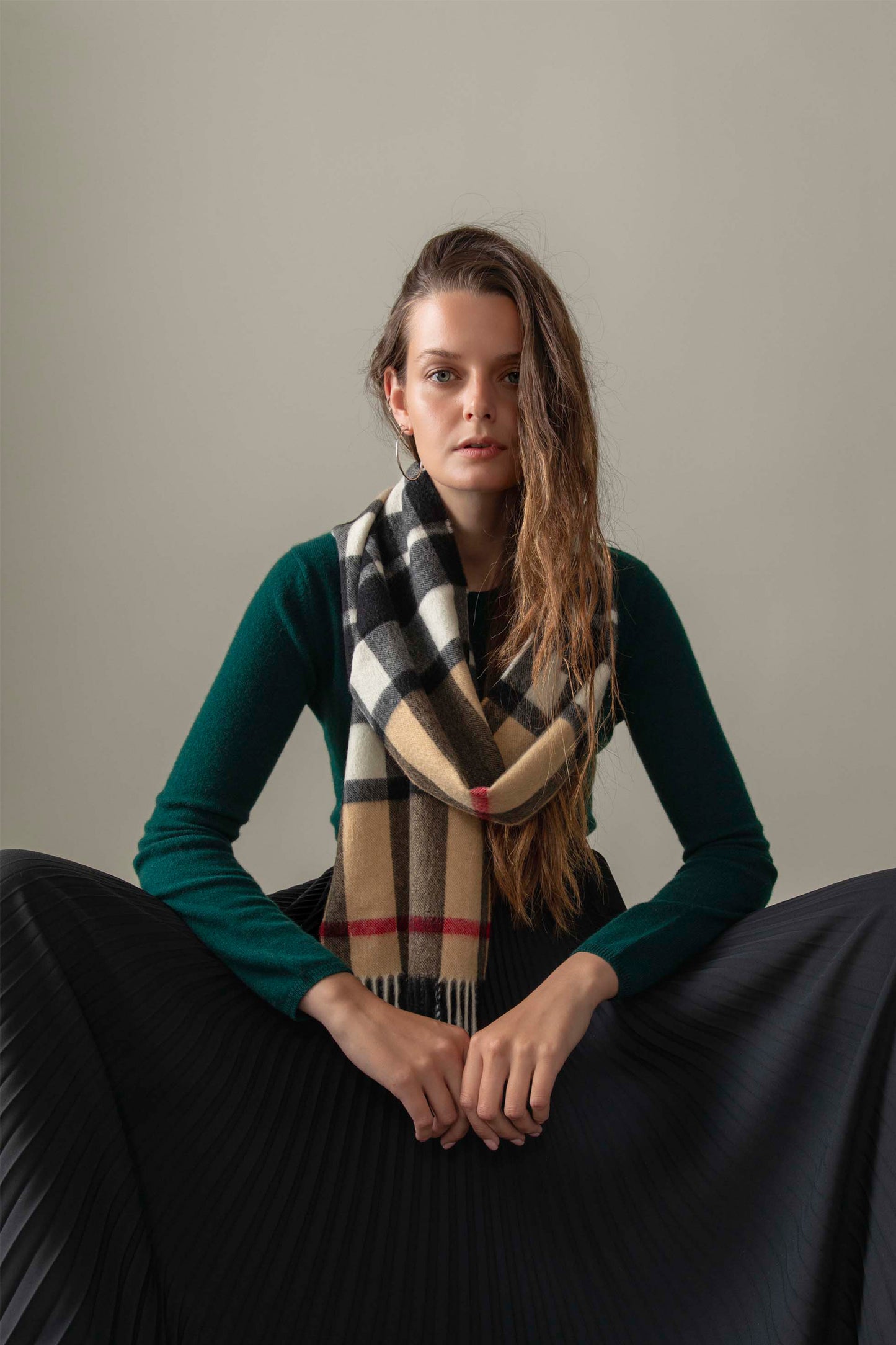 Made In Scotland Cashmere Scarf - Exploded Camel Thompson