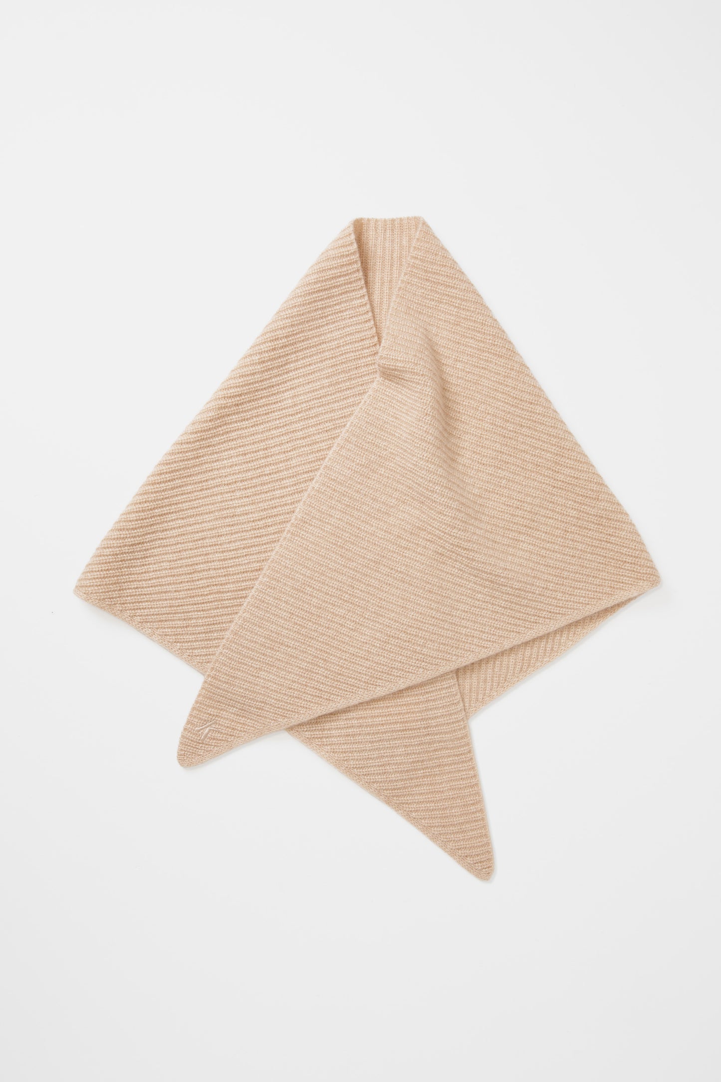 Triangle Knitted Cashmere Scarf - Vicuna