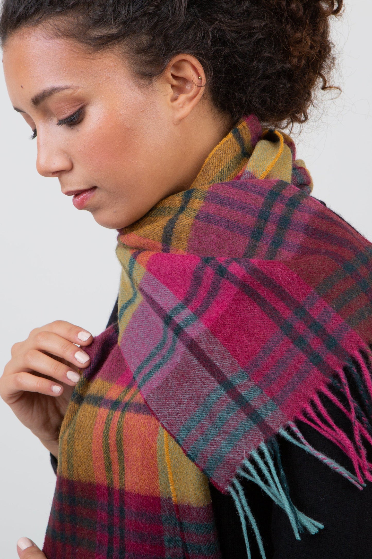 Square Check Lambswool Scarf - Jk Spice