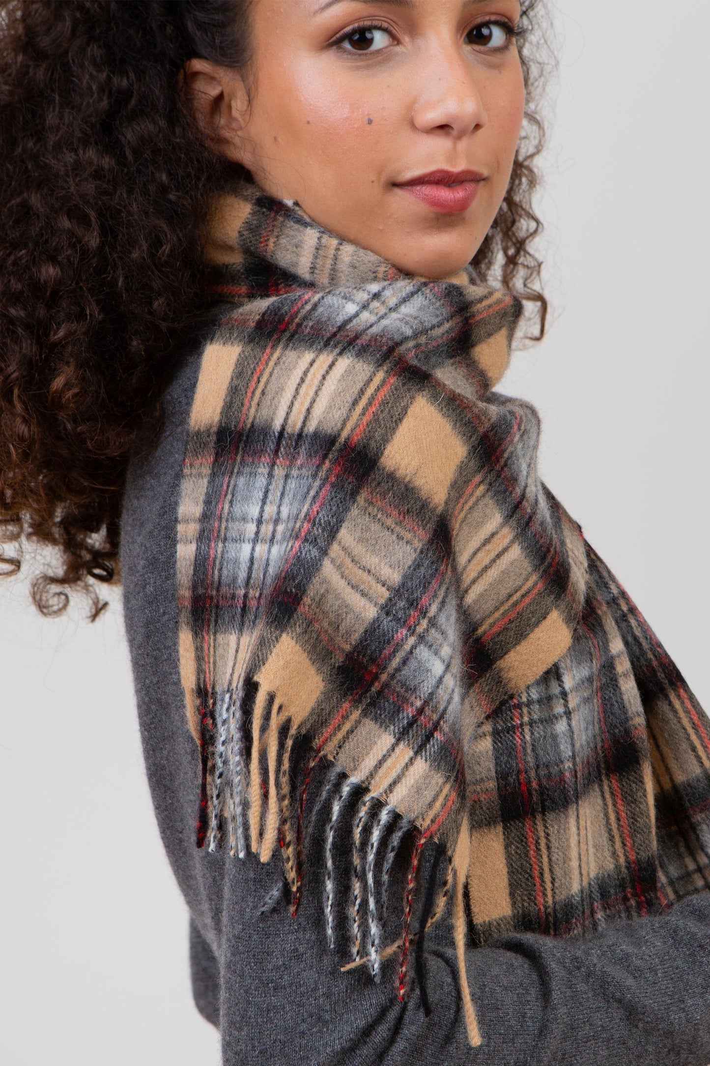 Heritage Tartan Lambswool Scarf - Official Camel Stewart