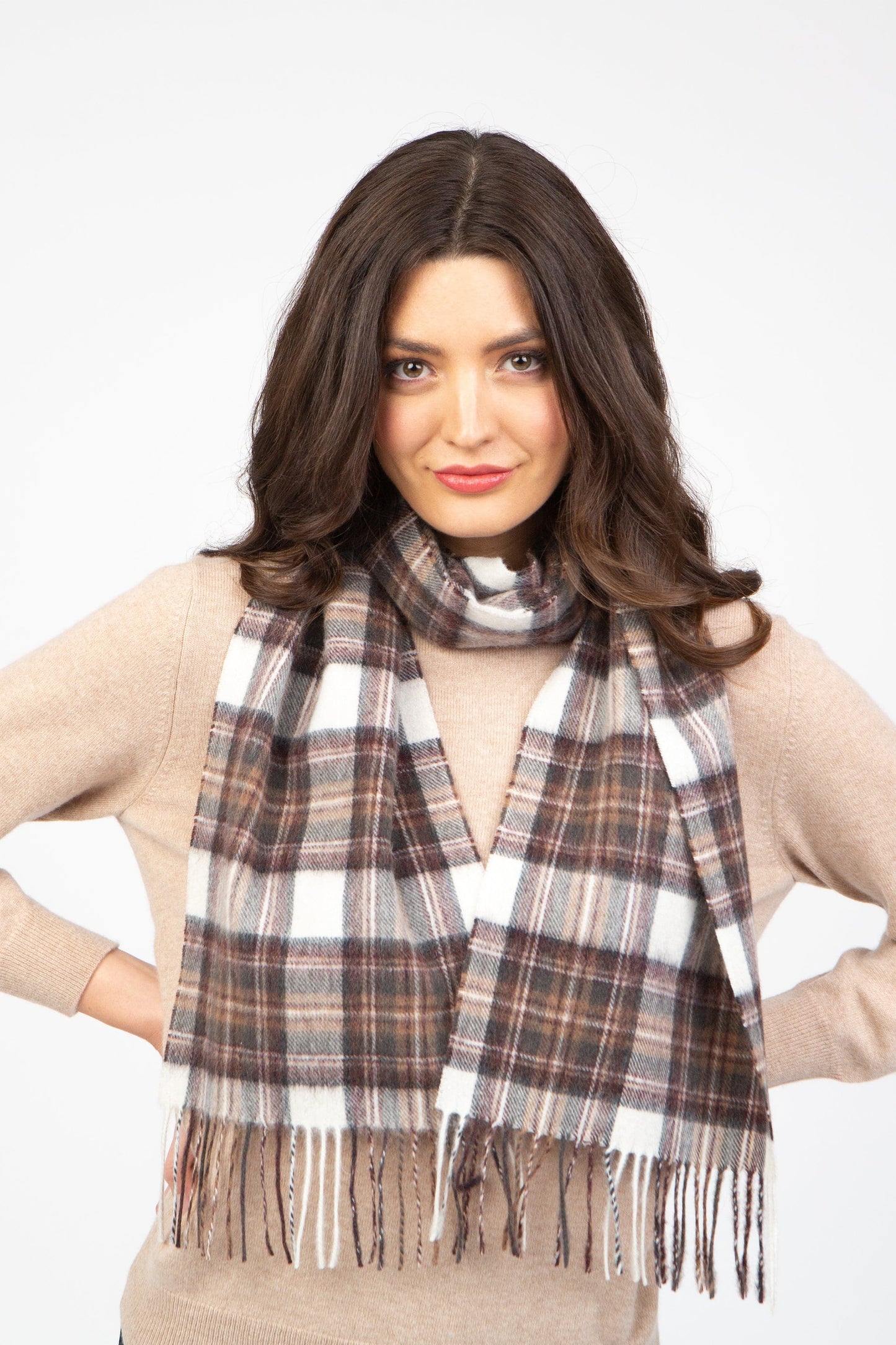 Heritage Tartan Lambswool Scarf - Natural Dress Stewart