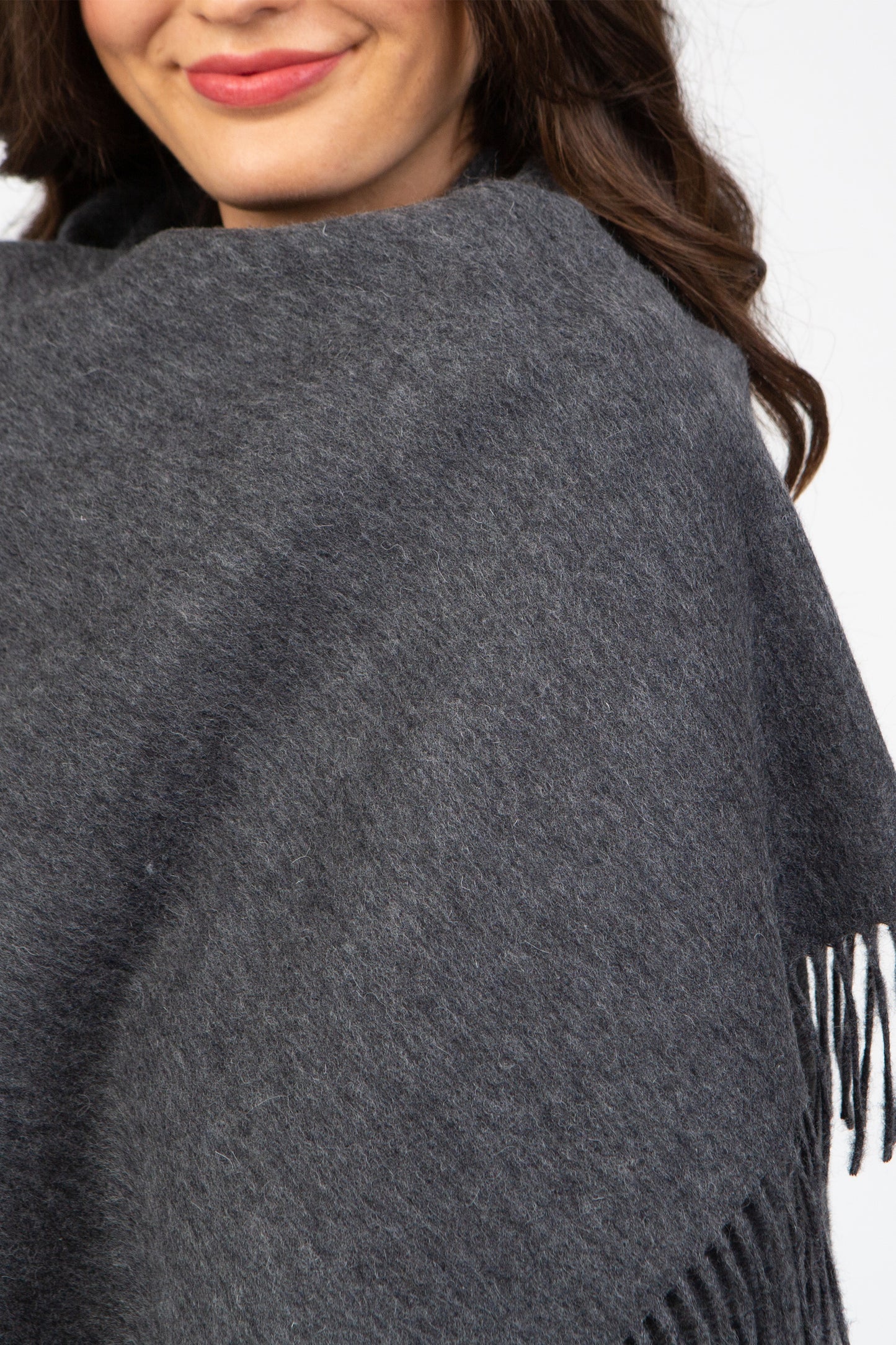 Solid Lambswool Stole - Steinway Grey