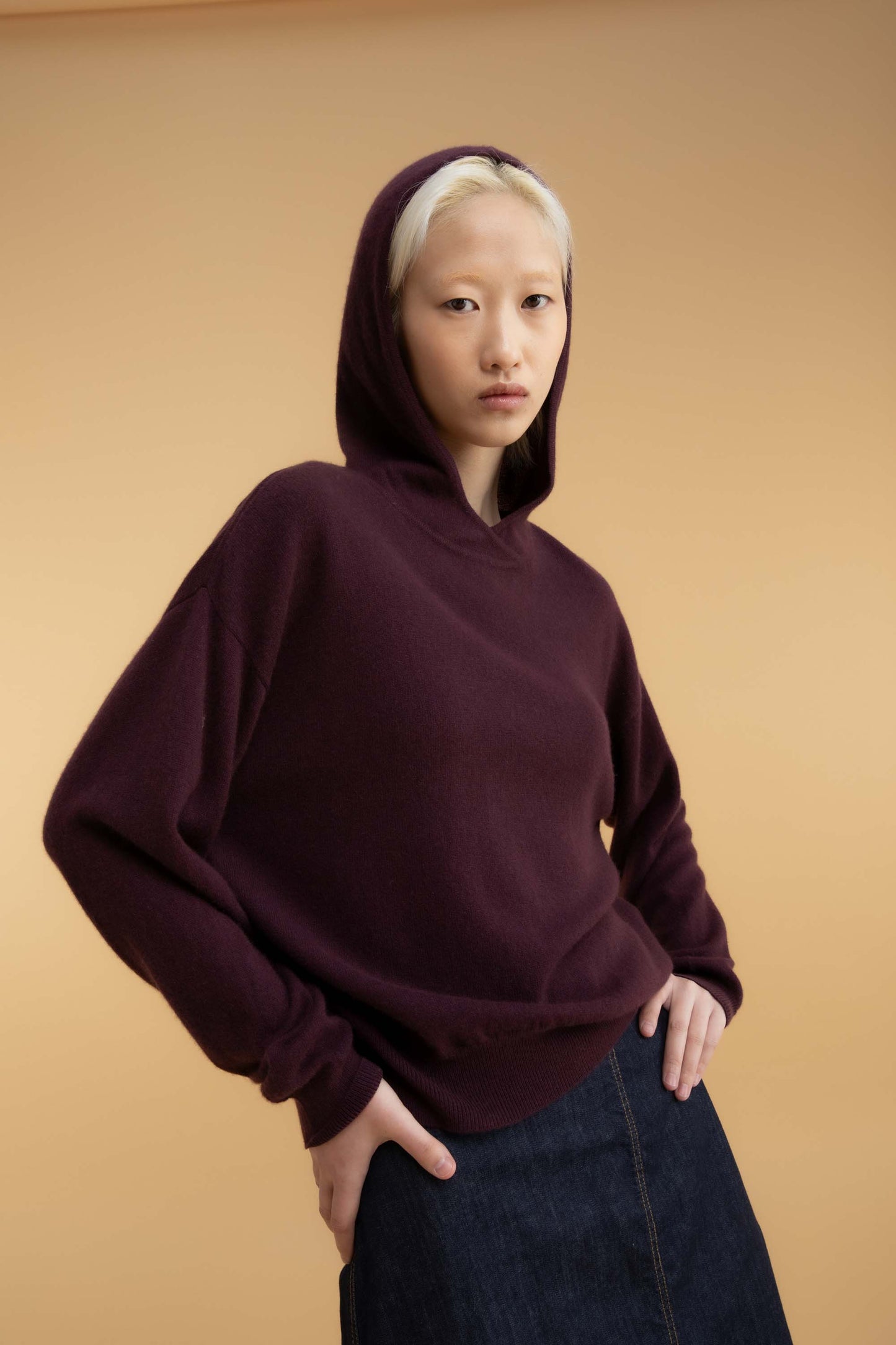 Unisex Cashmere Hoodie - Maroon