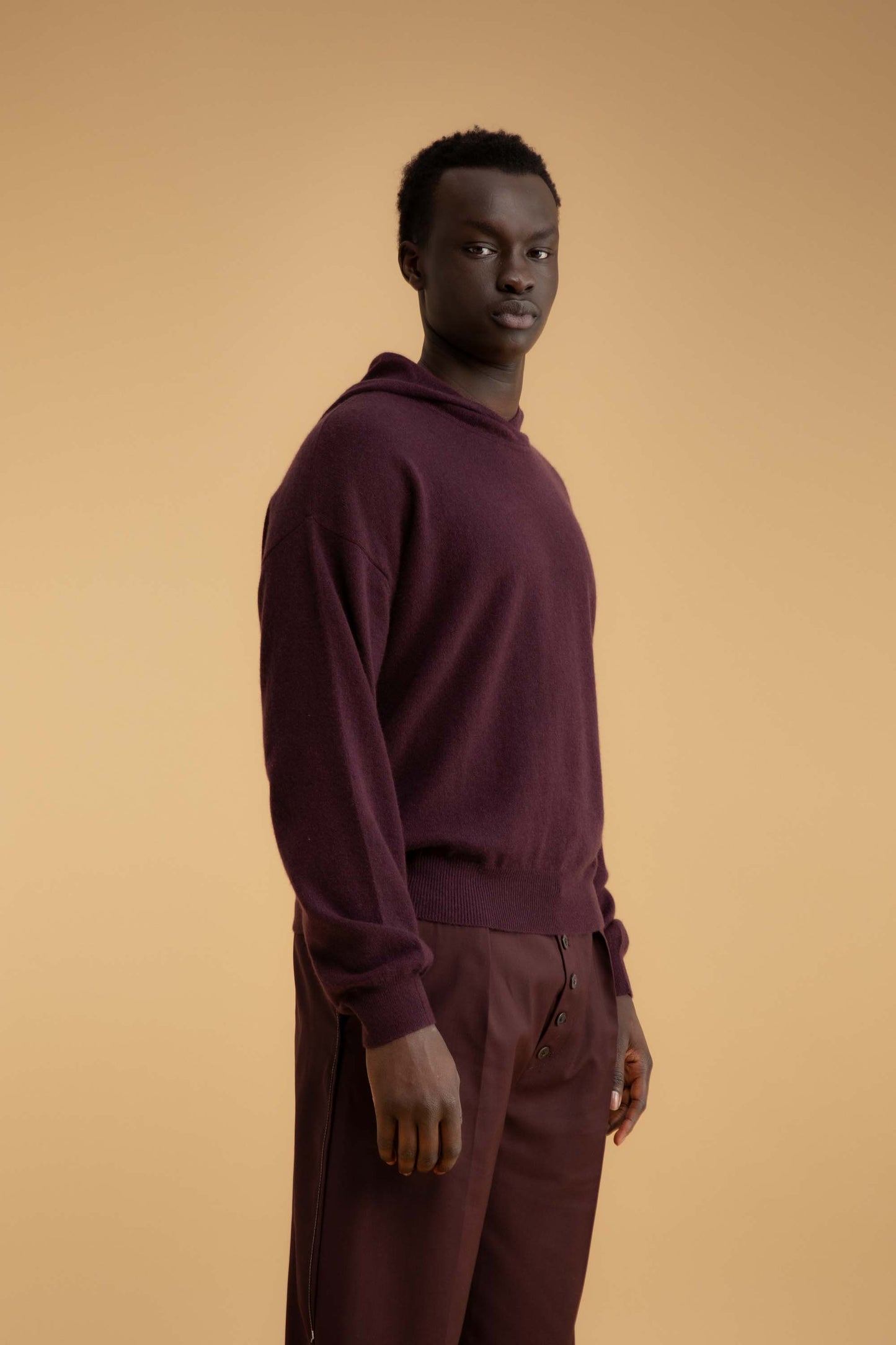 Unisex Cashmere Hoodie - Maroon