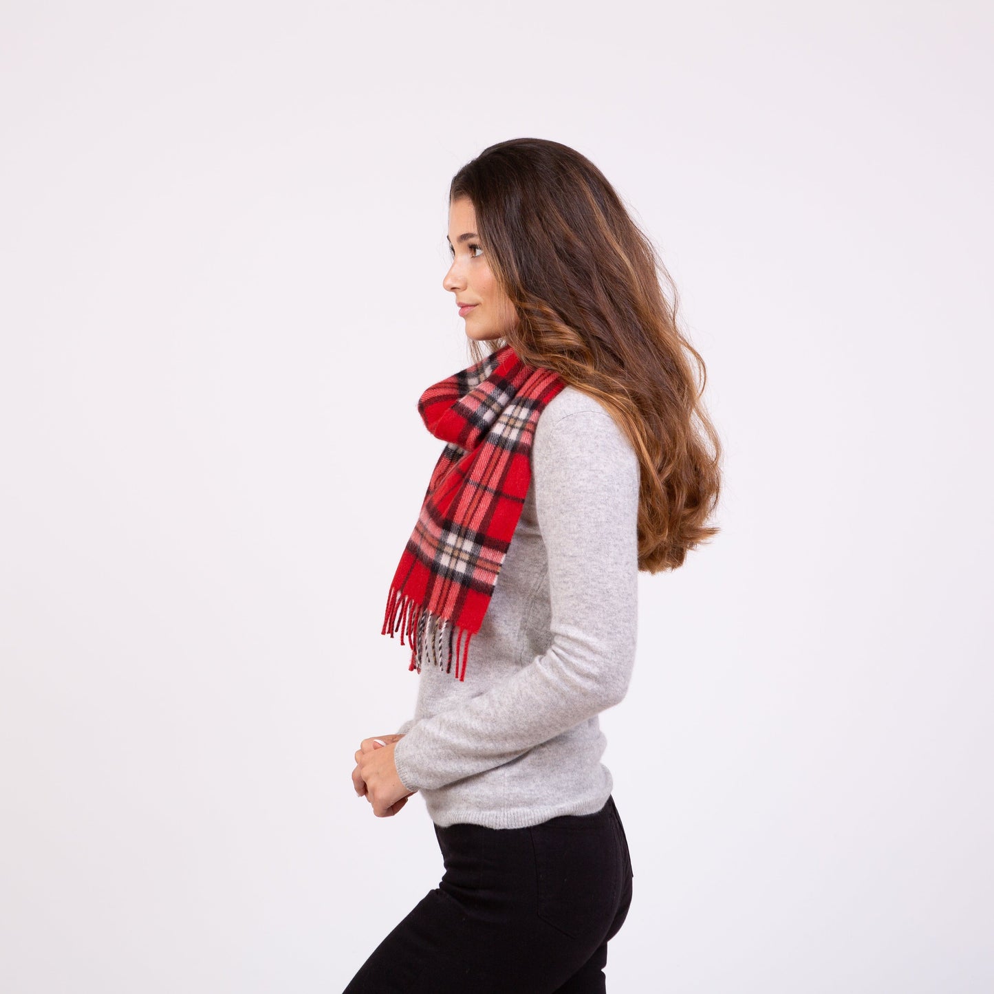 Made in Scotland Cashmere Scarf - Red Thompson