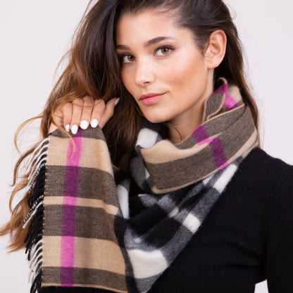 Made in Scotland Cashmere Scarf - Exploded Camel Thompson Pink