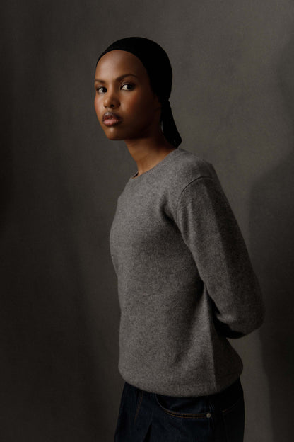Women’s Heavyweight Cashmere Crew Neck Jumper - Derby Grey