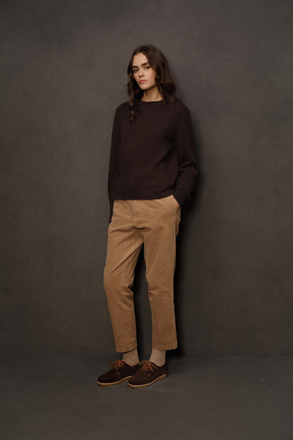 Women’s Heavyweight Cashmere Crew Neck Jumper - Peat Brown
