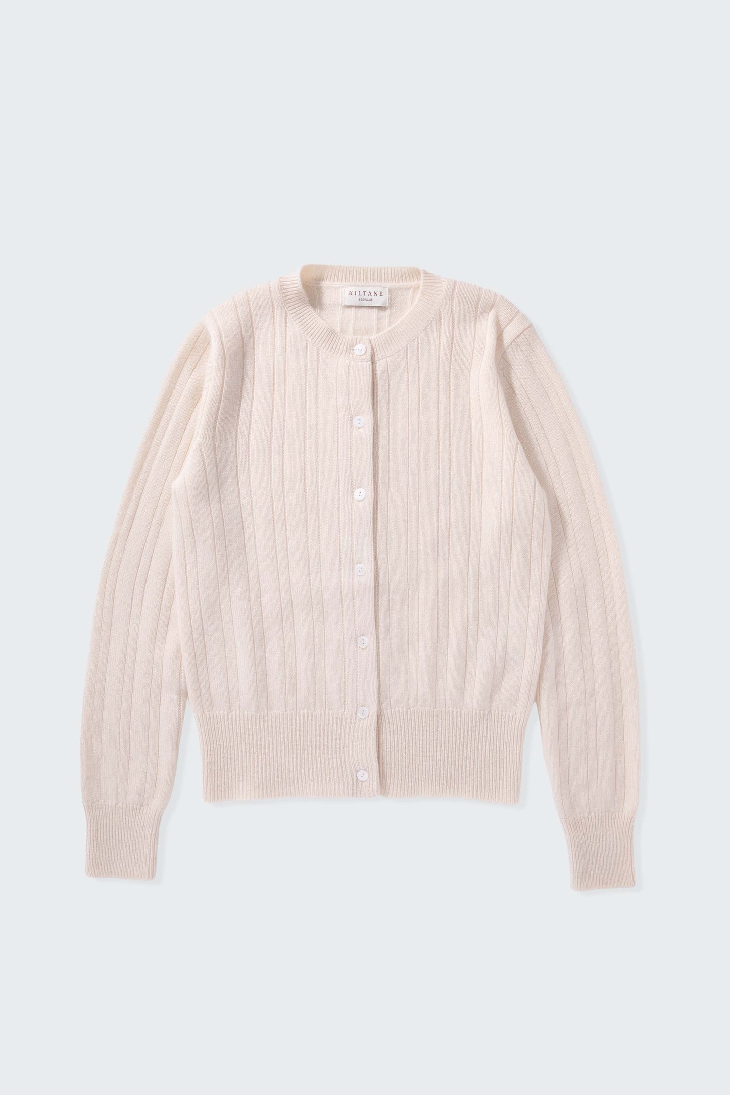 Women’s Heavyweight Cashmere High Button Cardigan - Cream