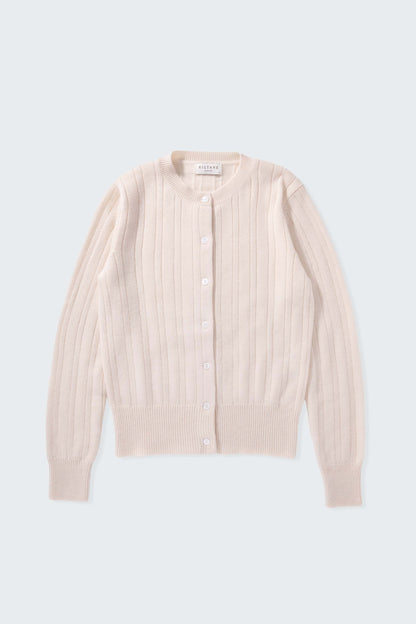 Women’s Heavyweight Cashmere High Button Cardigan - Cream