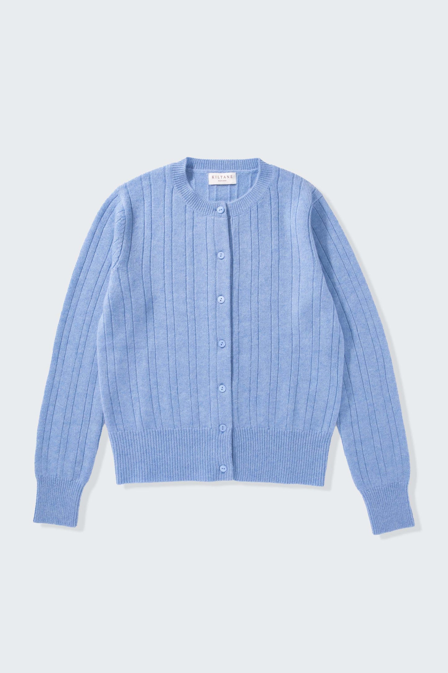 Women’s Heavyweight Cashmere High Button Cardigan - Glacier