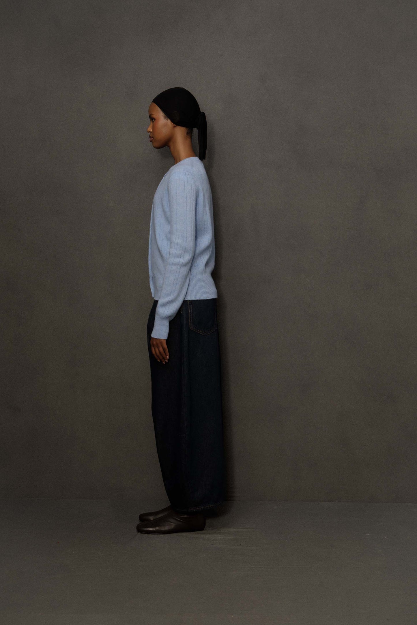 Women’s Heavyweight Cashmere High Button Cardigan - Glacier