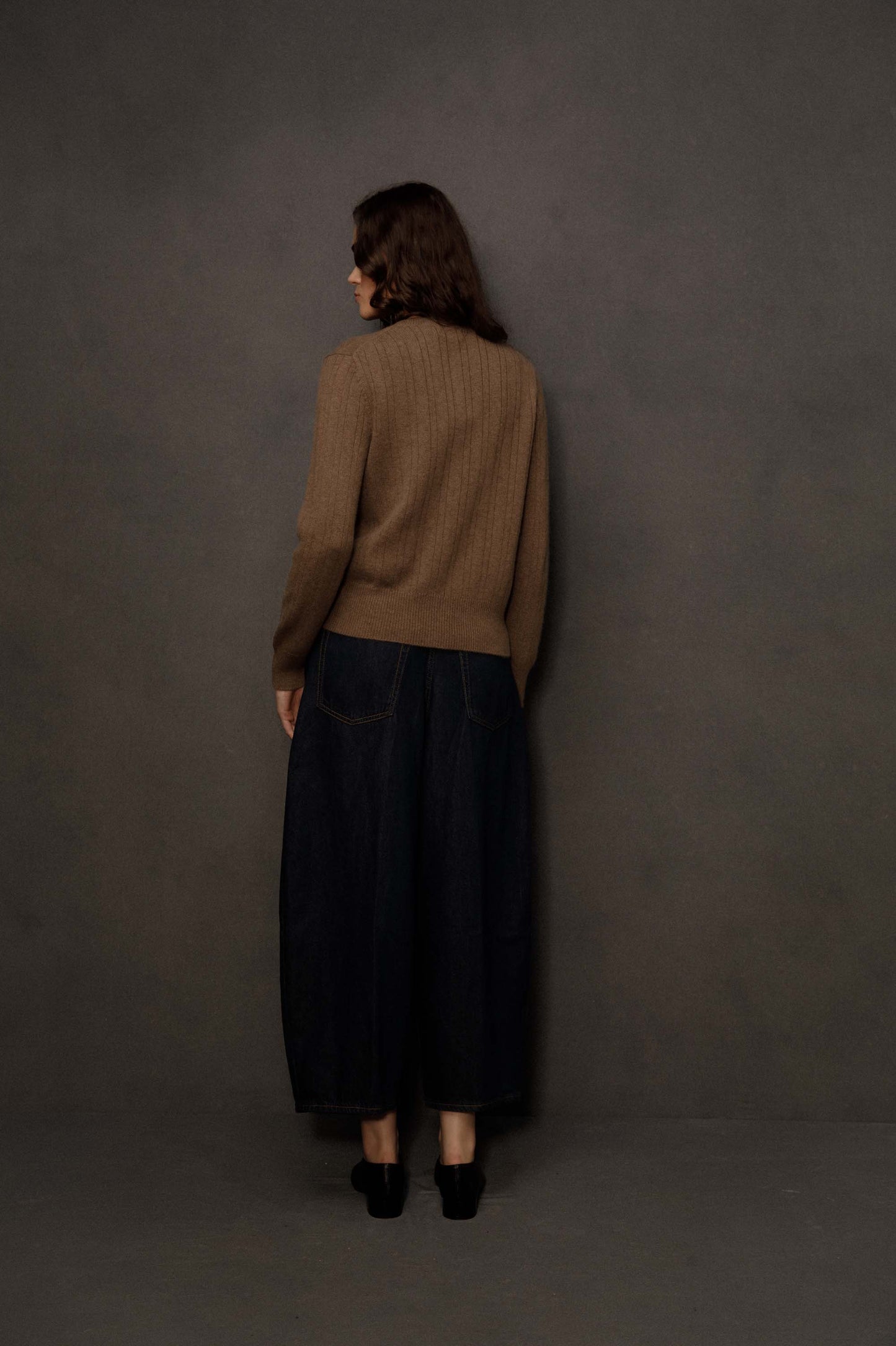Women’s Heavyweight Cashmere High Button Cardigan - Squirrel