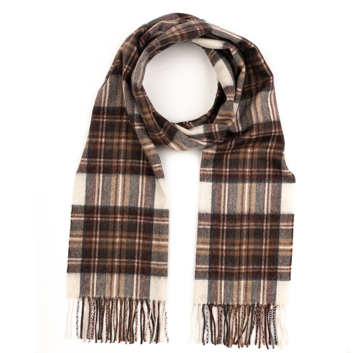 Heritage Tartan Cashmere Wide Scarf - Natural Dress Stewart