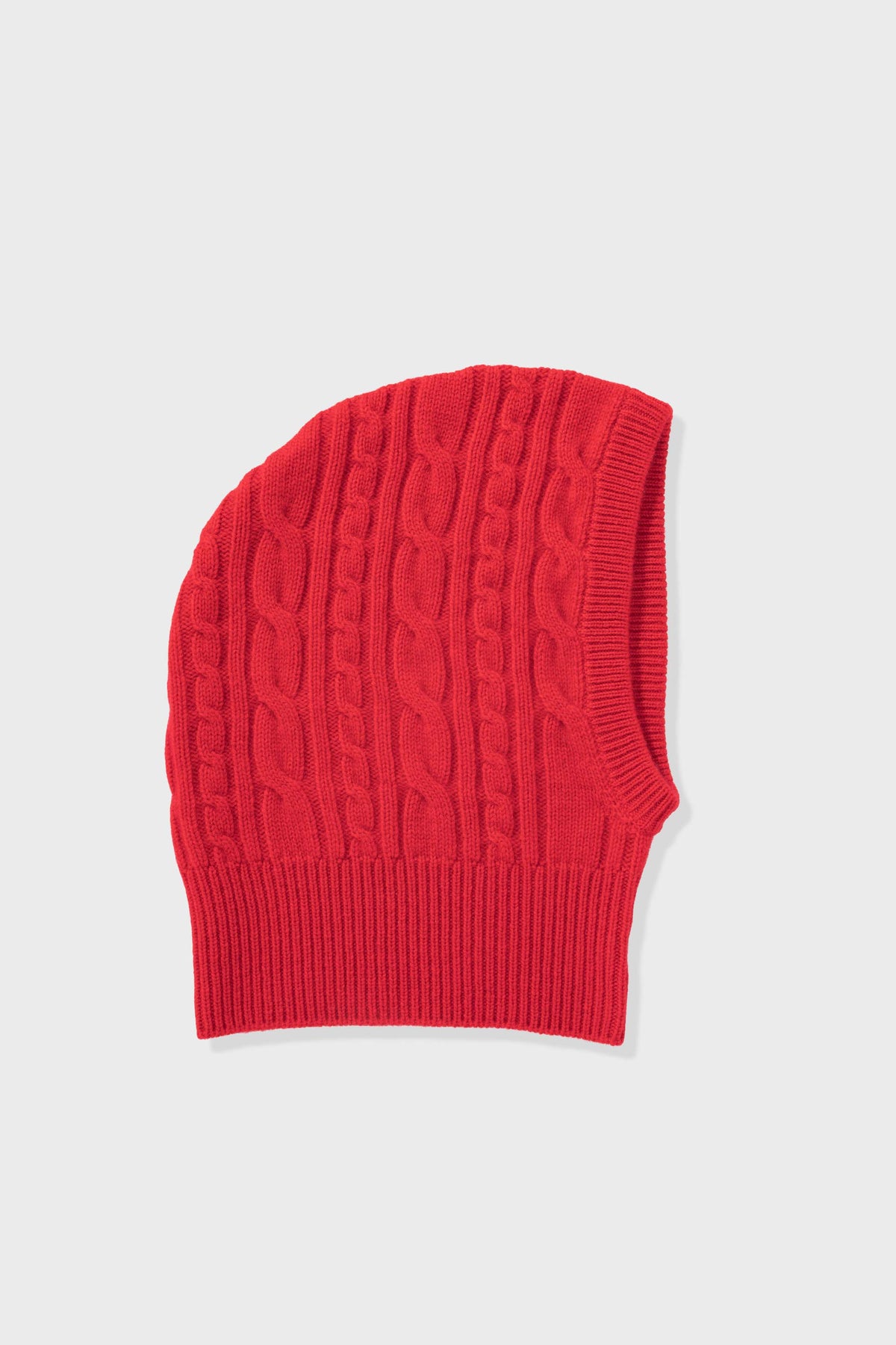 Cable Cashmere Hood - Red