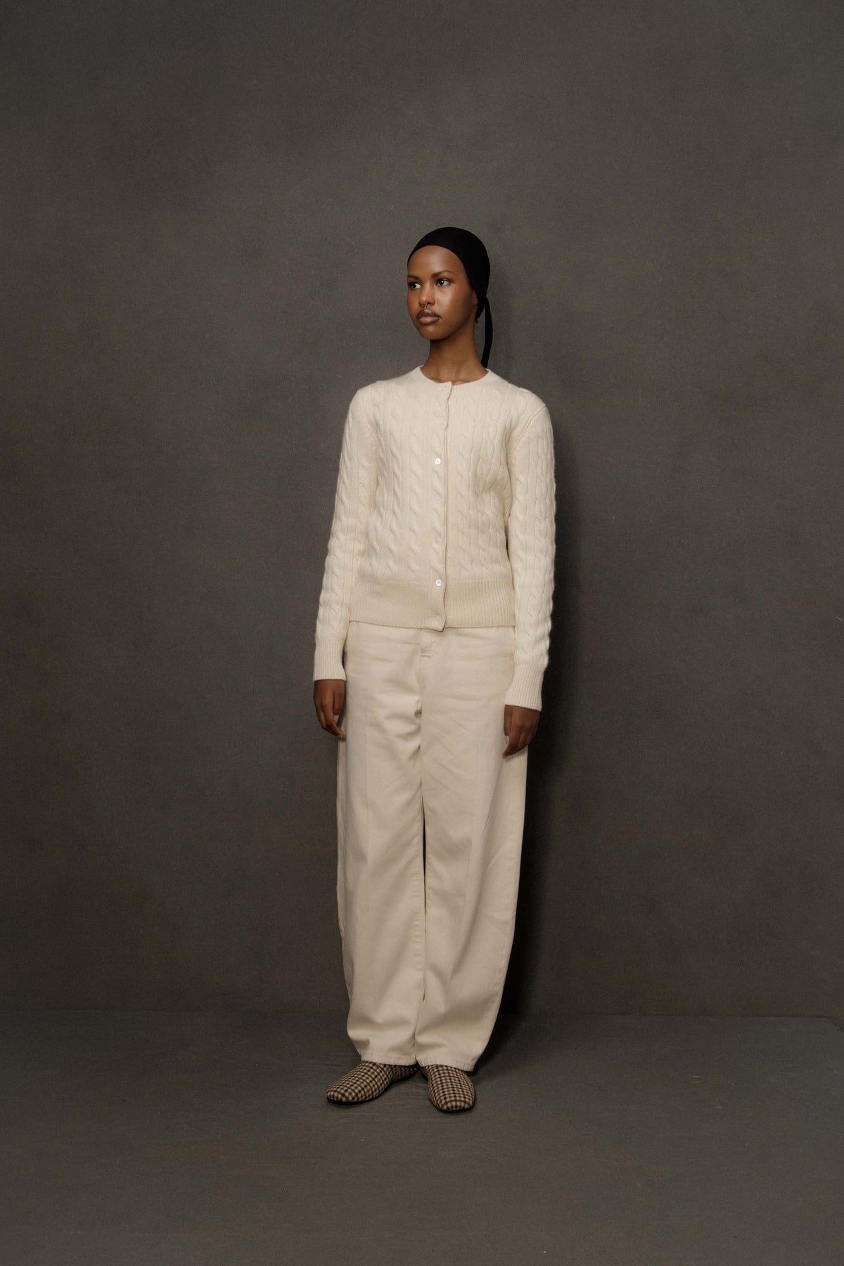 Women’s Calton Cashmere Cable Cardigan - Cream