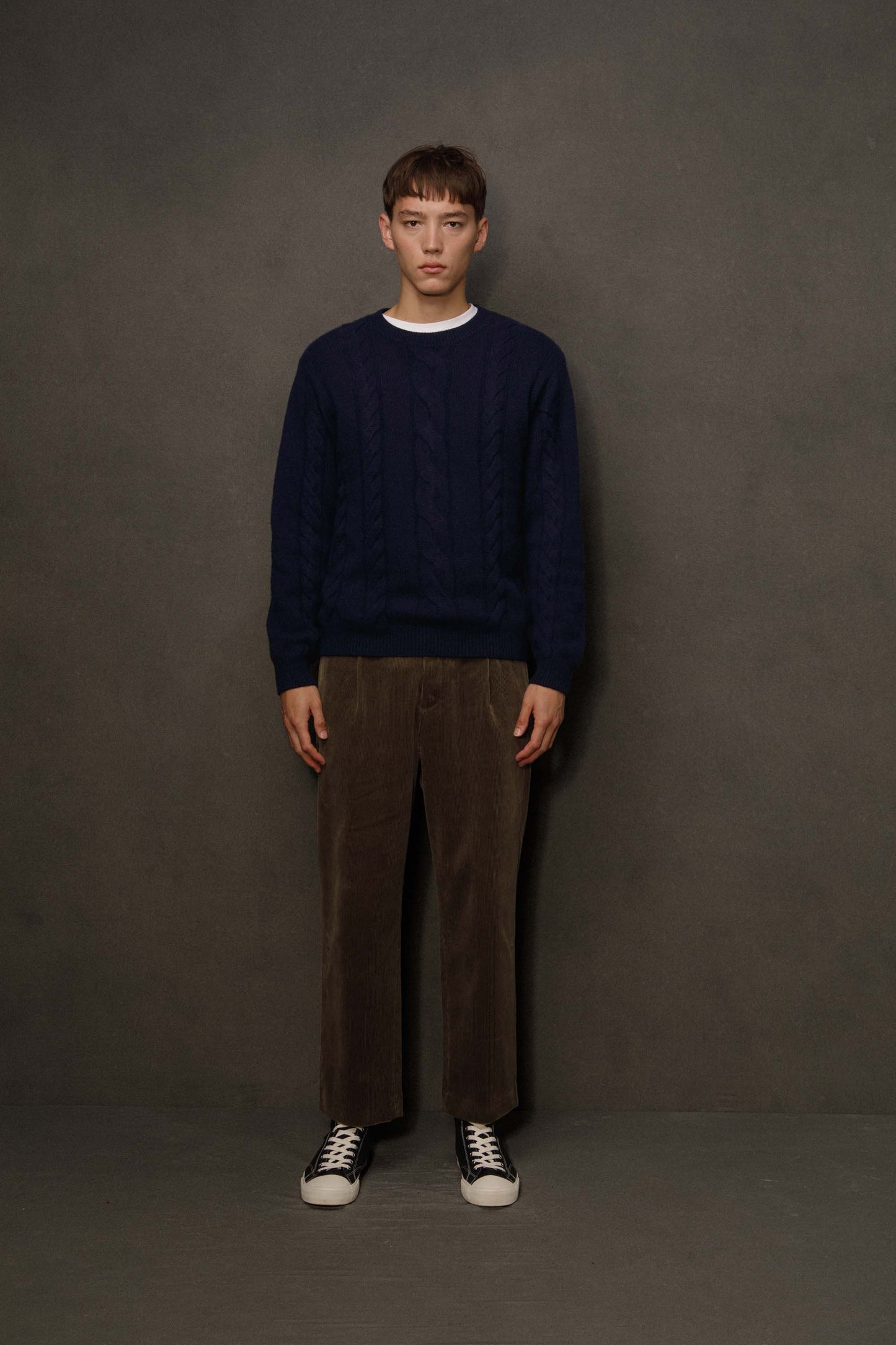 Men’s Canongate Cable Cashmere Jumper - Navy