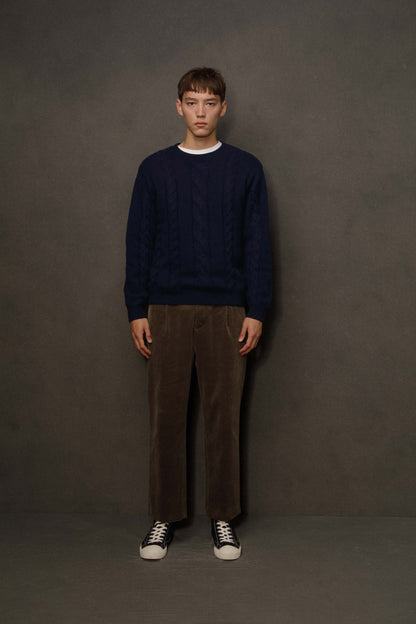 Men’s Canongate Cable Cashmere Jumper - Navy