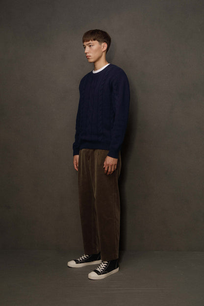 Men’s Canongate Cable Cashmere Jumper - Navy