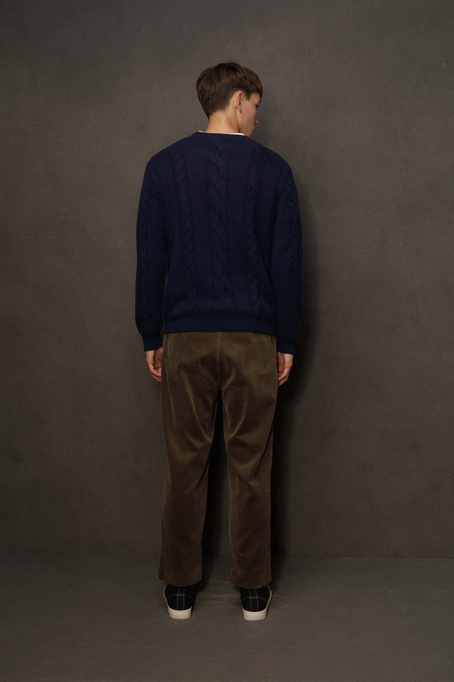 Men’s Canongate Cable Cashmere Jumper - Navy