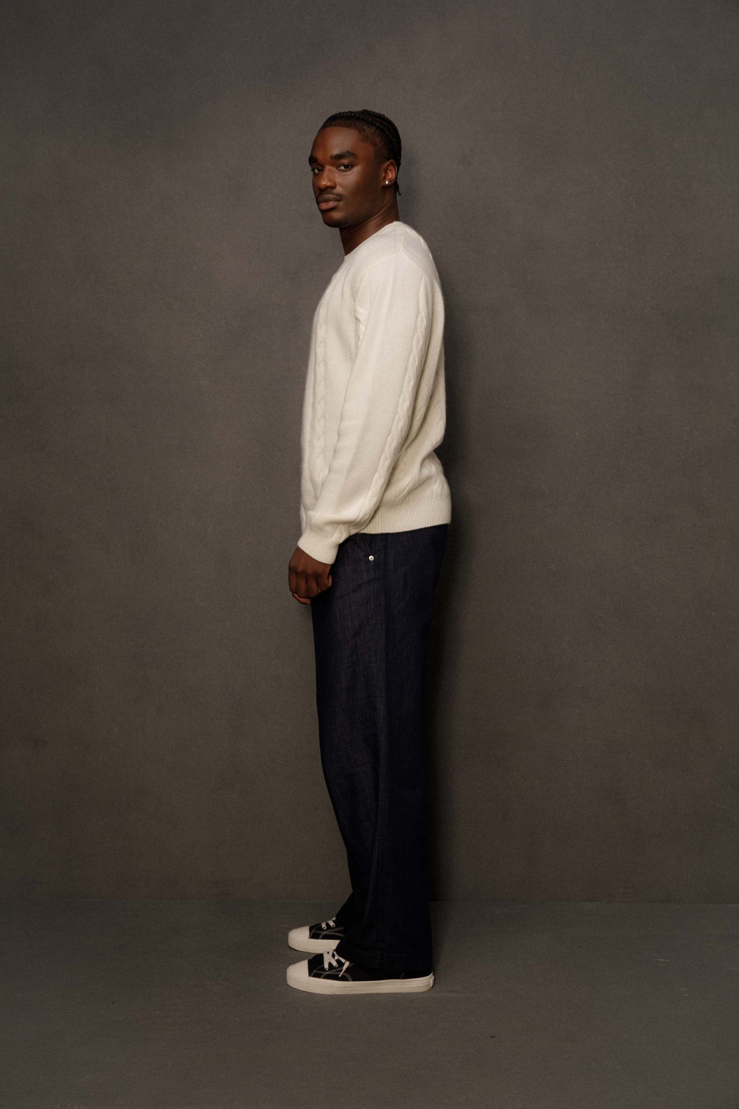 Men's Canongate Cashmere Cable Jumper - Off White