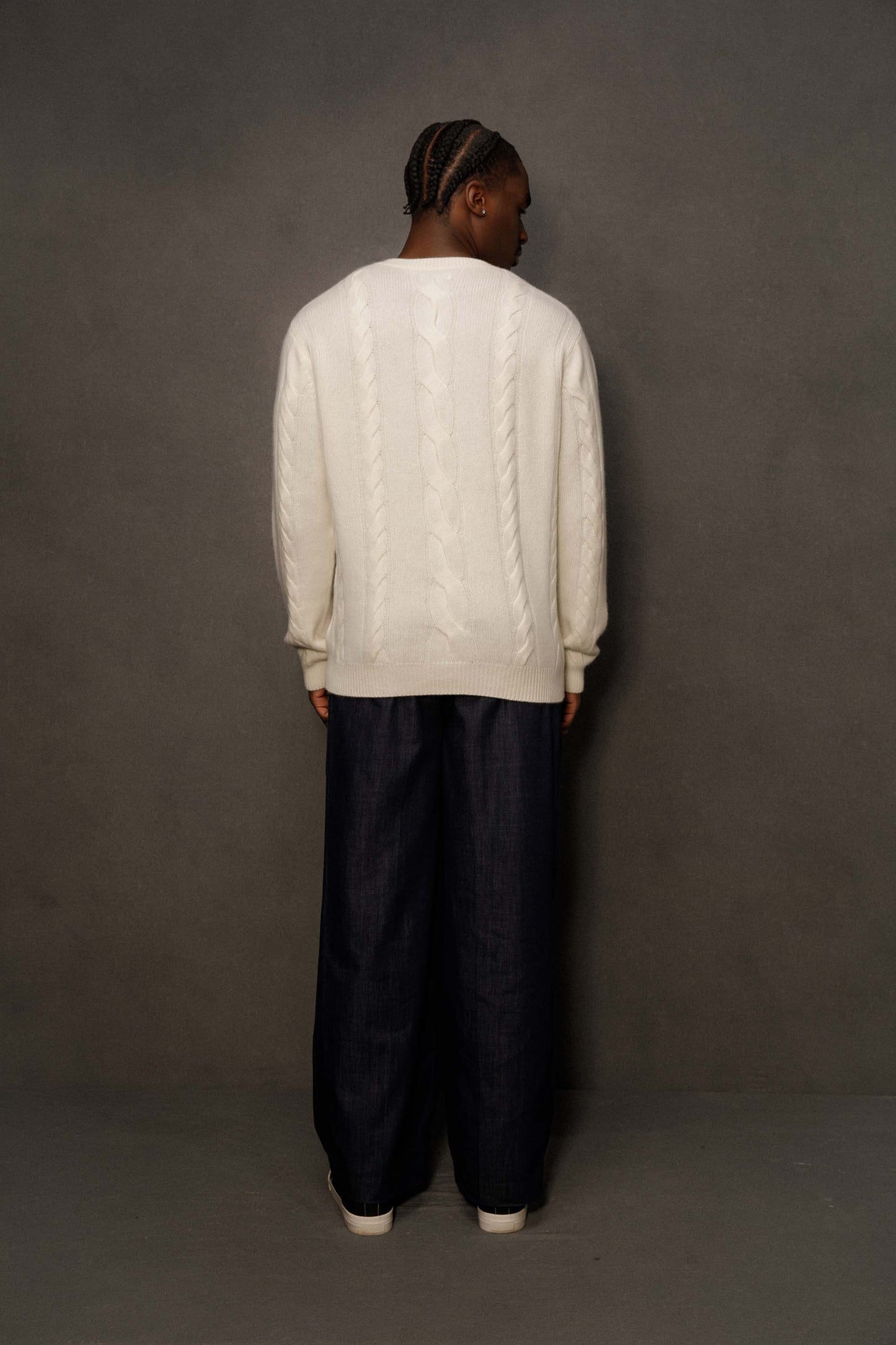 Men's Canongate Cashmere Cable Jumper - Off White