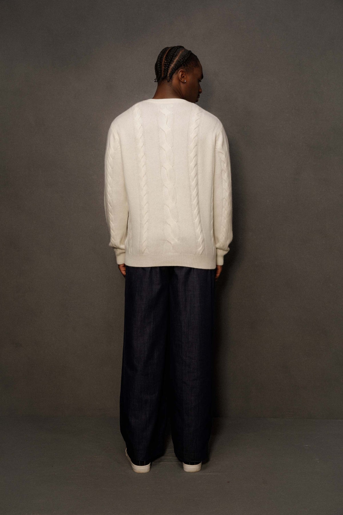 Men's Canongate Cashmere Cable Jumper - Off White